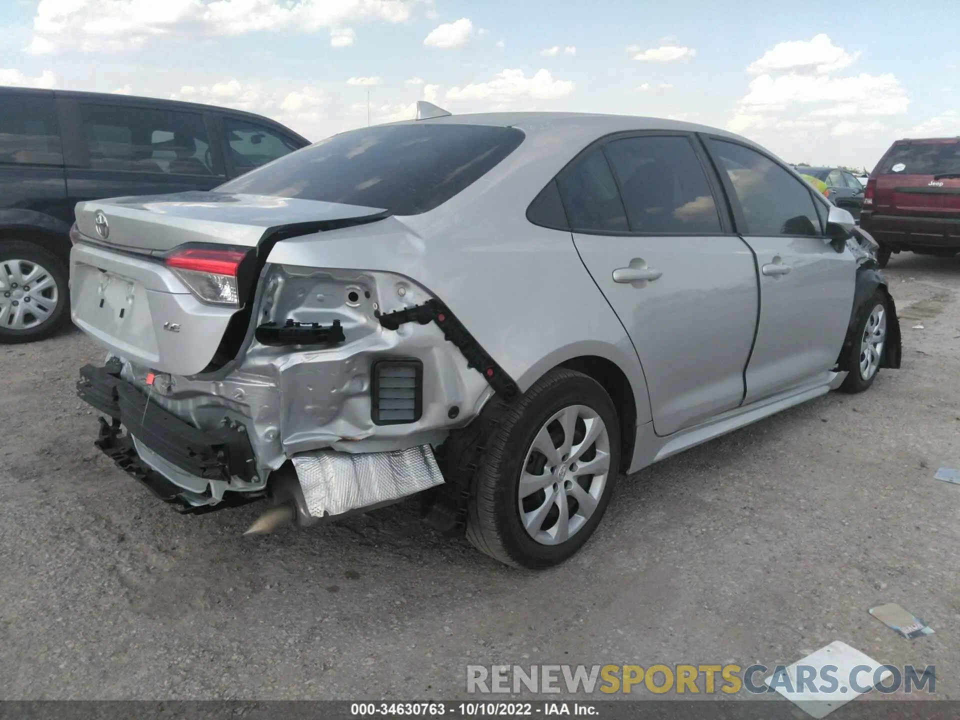4 fotografías del automóvil dañado 5YFEPRAE6LP127541 TOYOTA COROLLA 2020