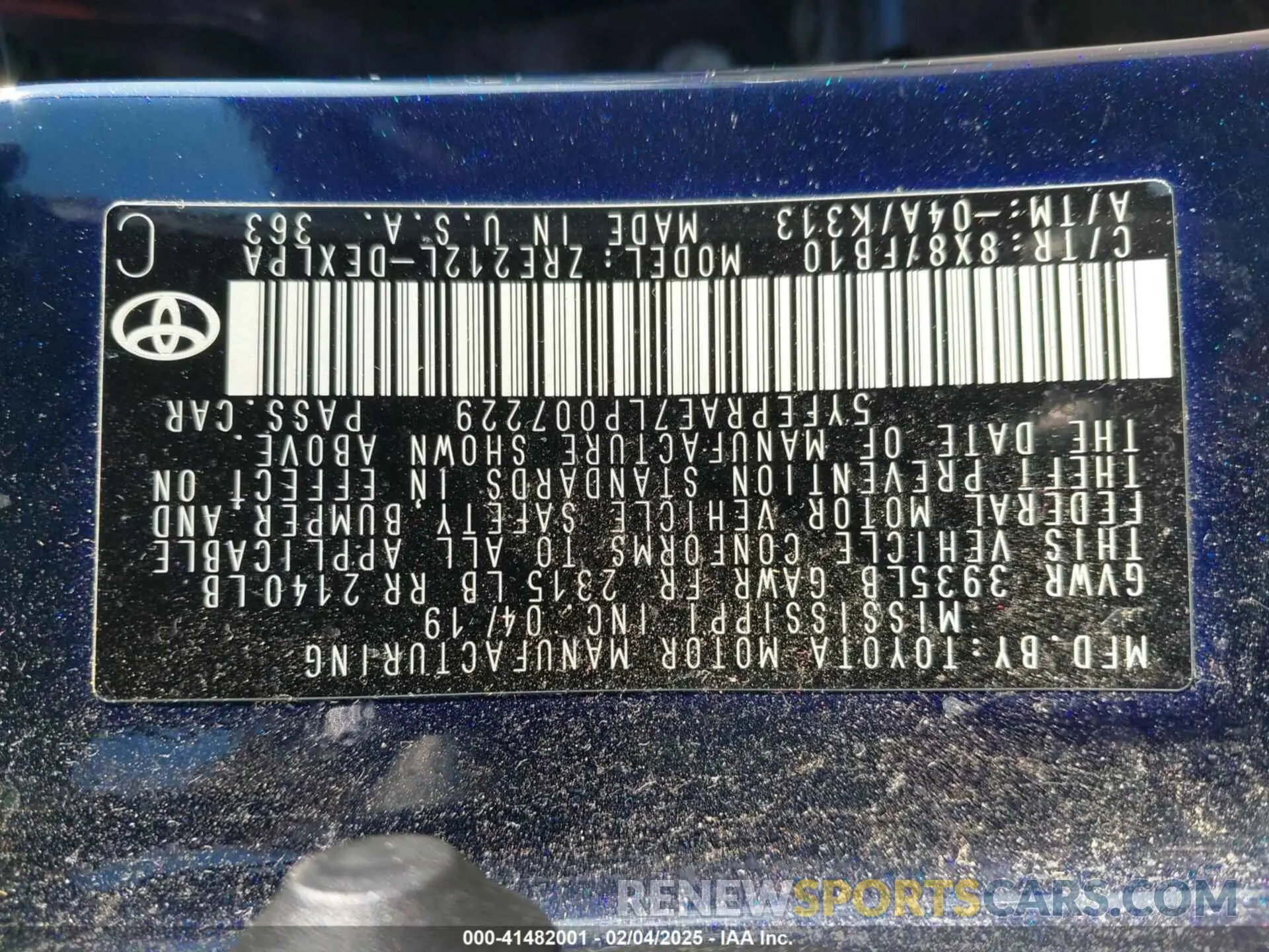 9 fotografías del automóvil dañado 5YFEPRAE7LP007229 TOYOTA COROLLA 2020