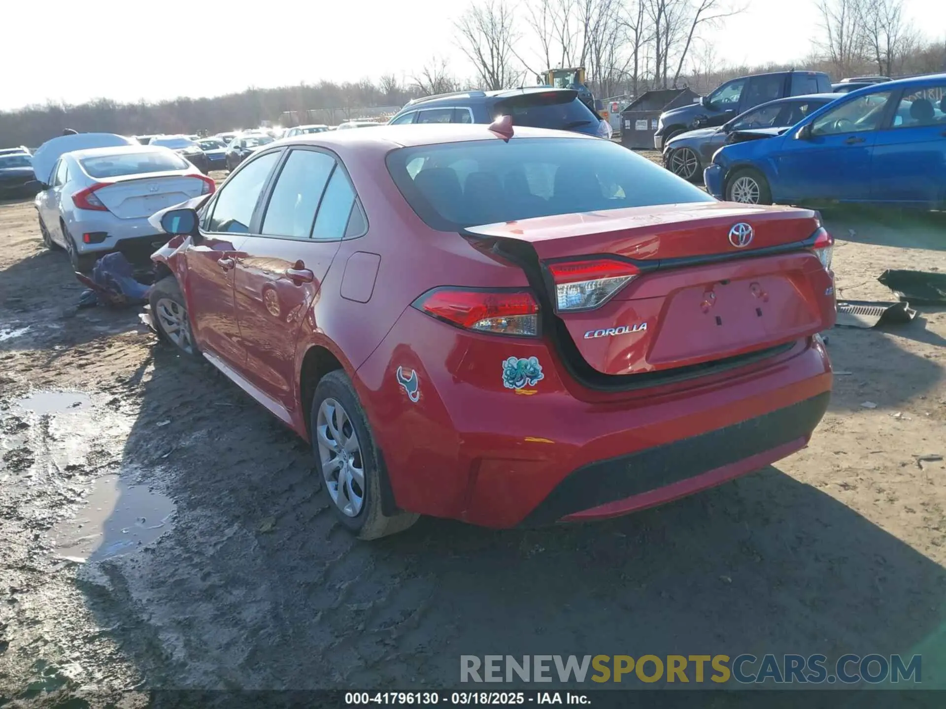 3 fotografías del automóvil dañado 5YFEPRAE7LP025942 TOYOTA COROLLA 2020