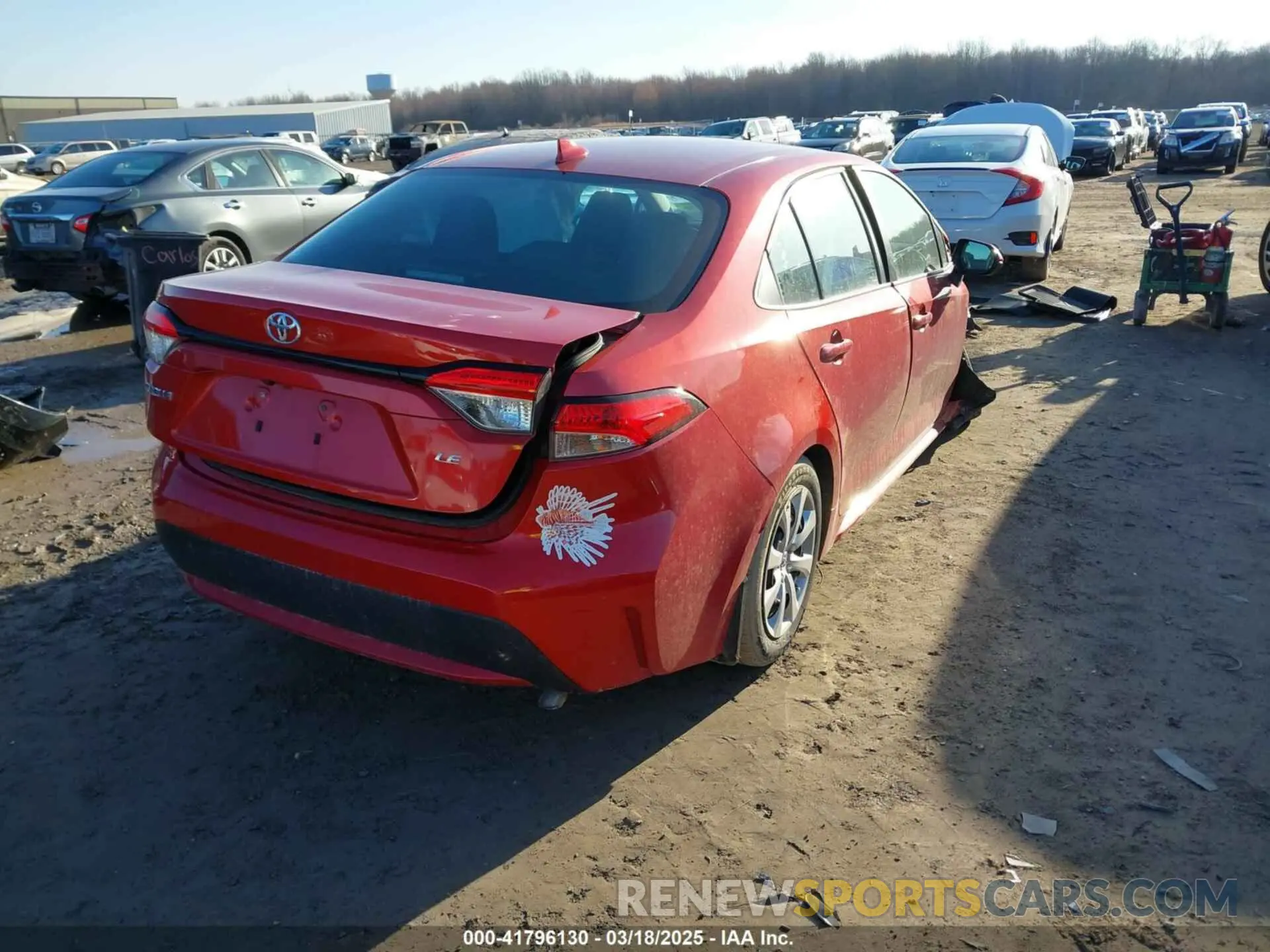 4 fotografías del automóvil dañado 5YFEPRAE7LP025942 TOYOTA COROLLA 2020