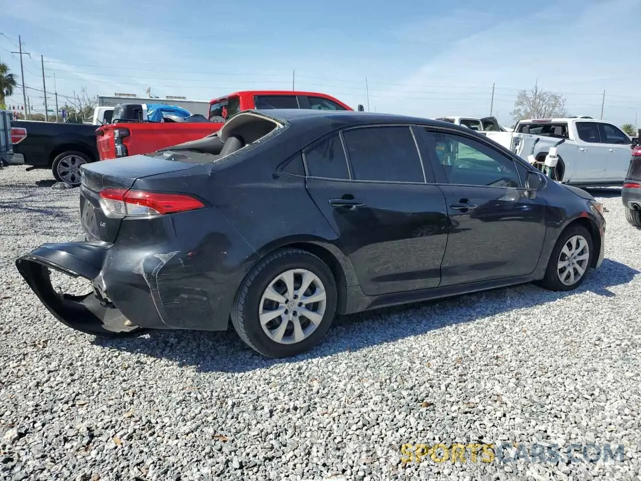 3 fotografías del automóvil dañado 5YFEPRAE7LP086210 TOYOTA COROLLA 2020