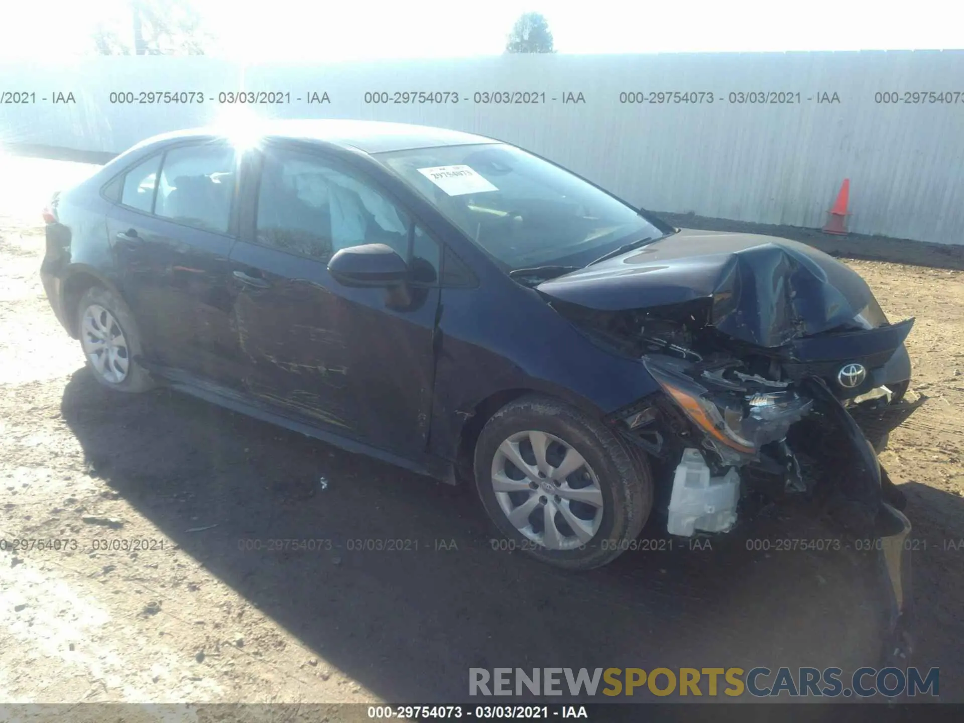 1 fotografías del automóvil dañado 5YFEPRAE7LP122963 TOYOTA COROLLA 2020