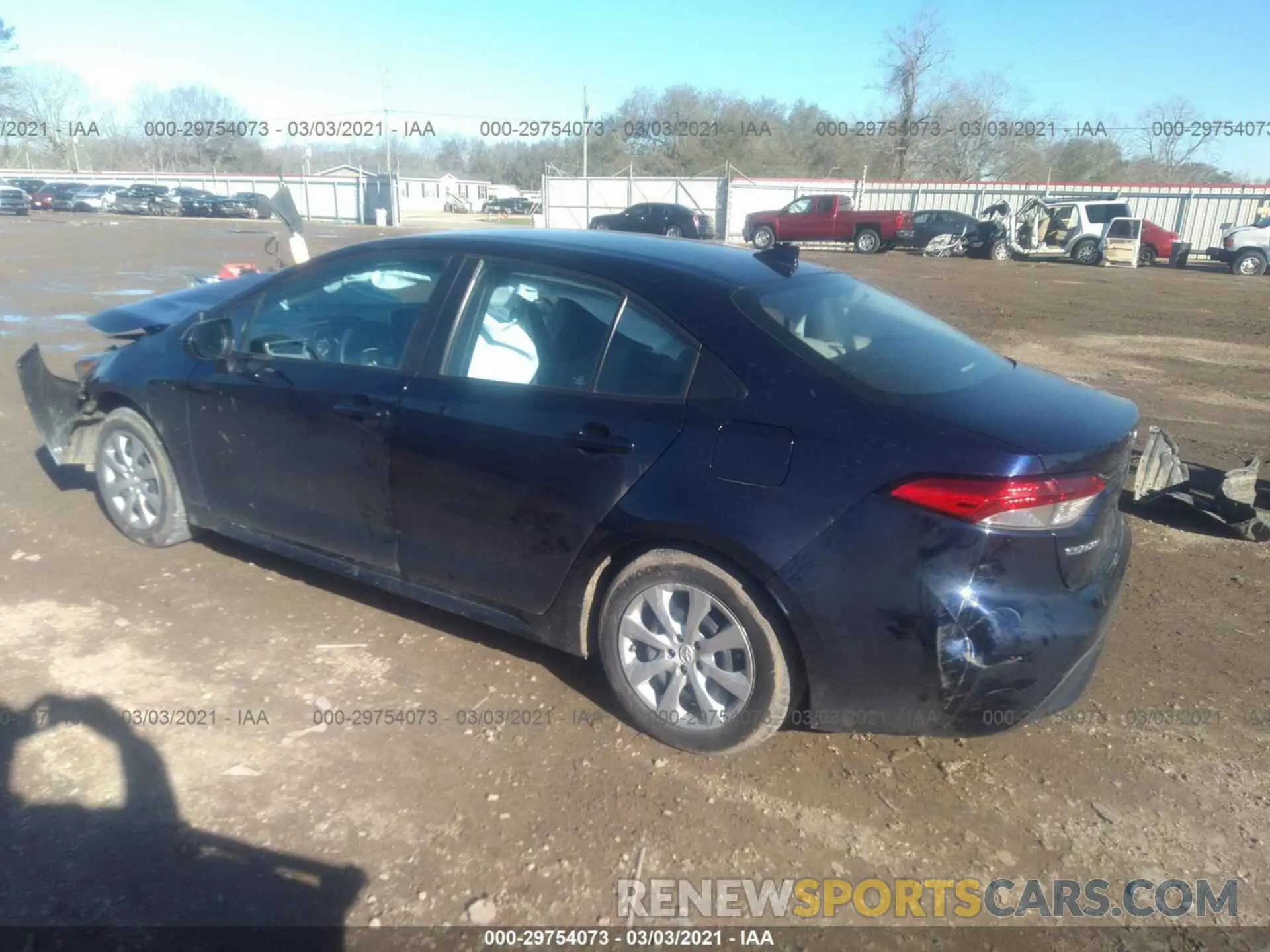 3 fotografías del automóvil dañado 5YFEPRAE7LP122963 TOYOTA COROLLA 2020