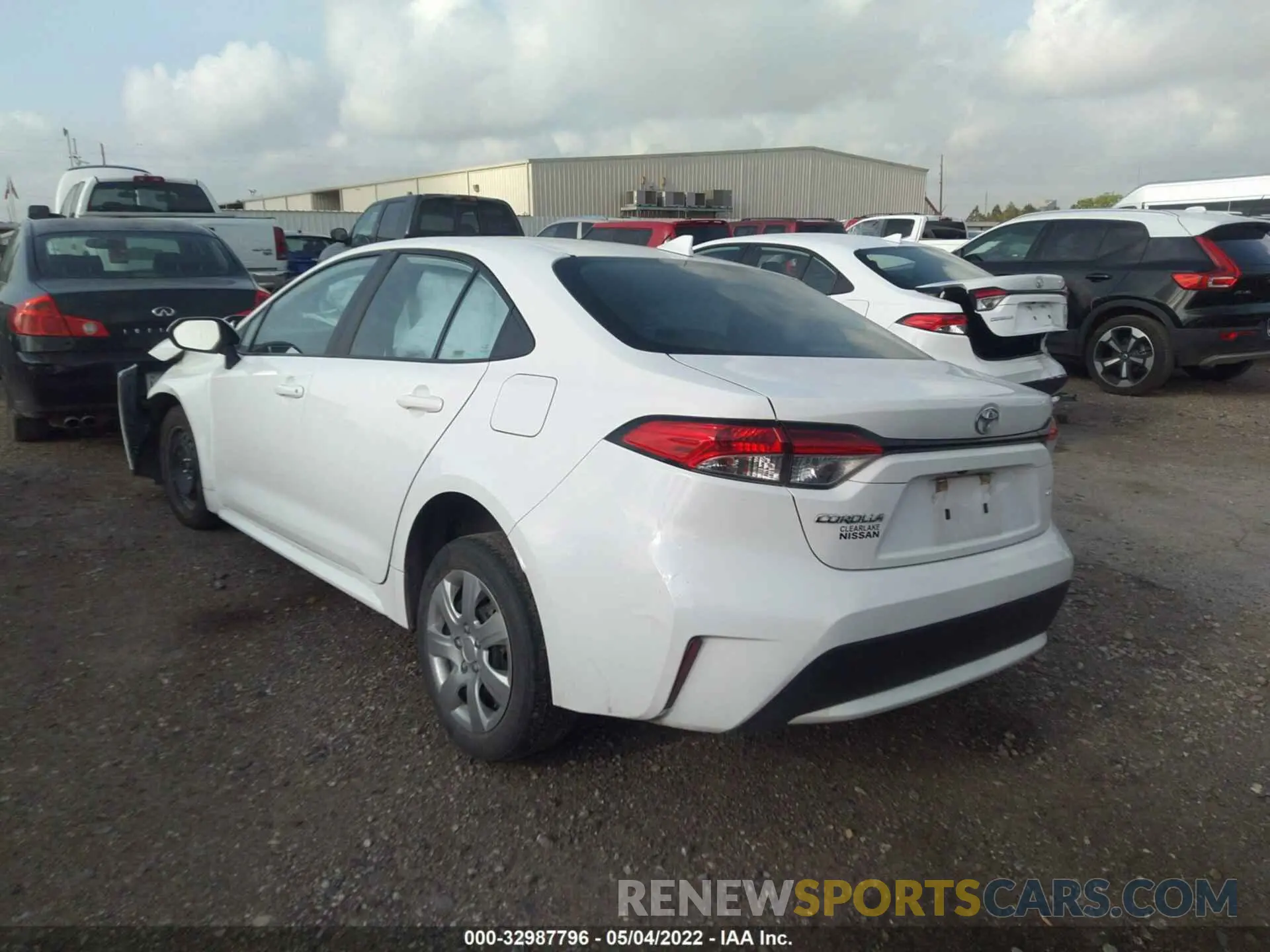 3 fotografías del automóvil dañado 5YFEPRAE8LP023701 TOYOTA COROLLA 2020