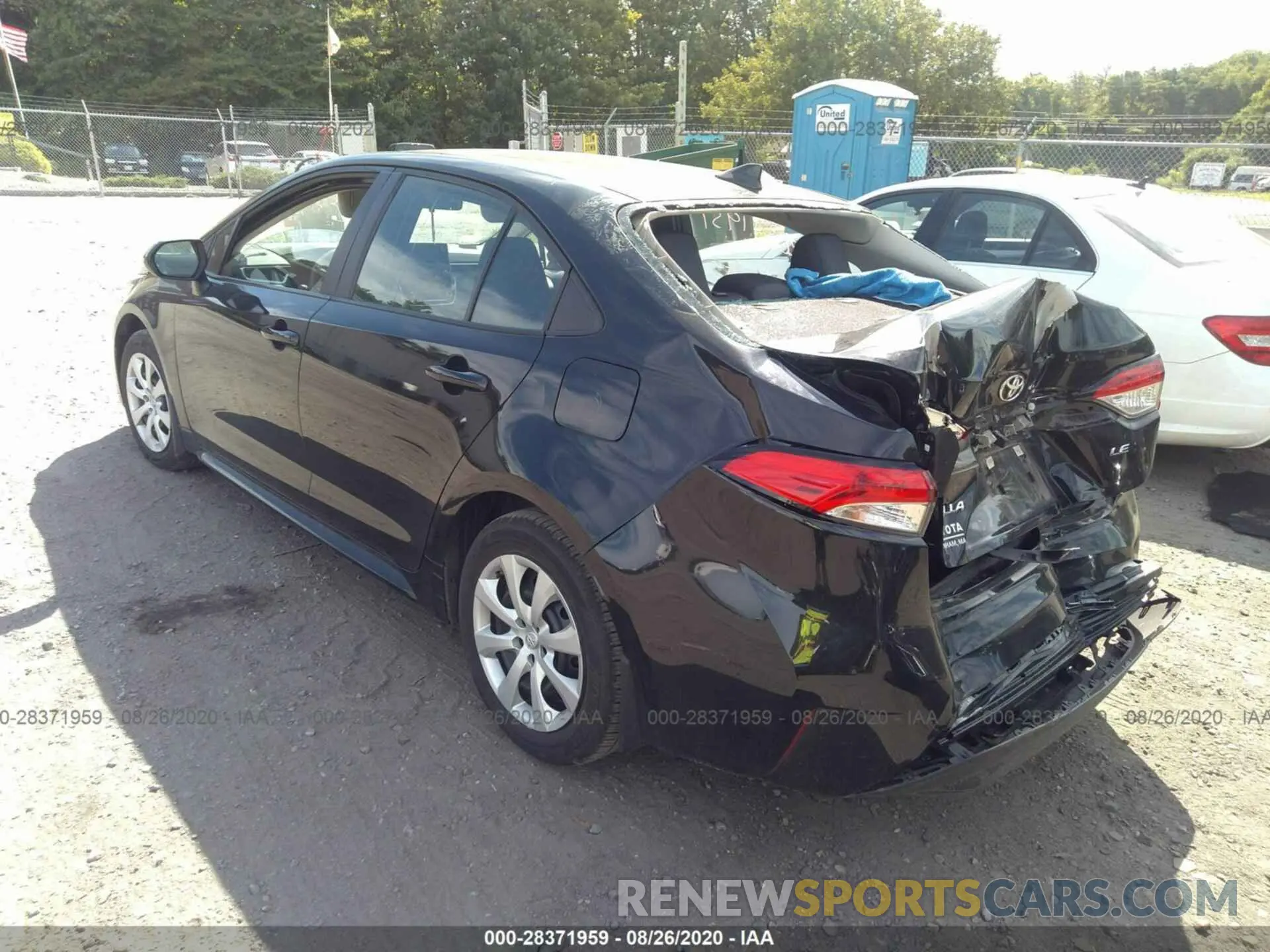 3 fotografías del automóvil dañado 5YFEPRAE8LP031314 TOYOTA COROLLA 2020