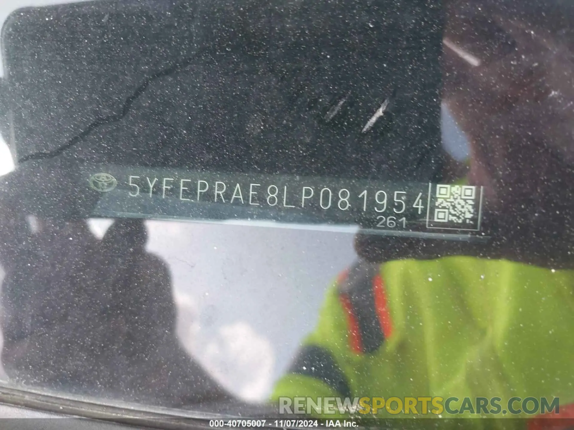 9 fotografías del automóvil dañado 5YFEPRAE8LP081954 TOYOTA COROLLA 2020