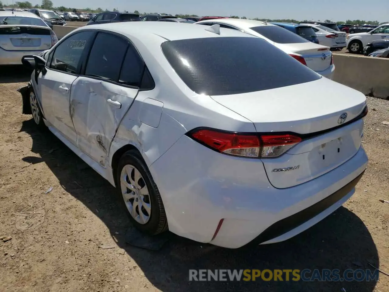 3 fotografías del automóvil dañado 5YFEPRAE8LP121868 TOYOTA COROLLA 2020