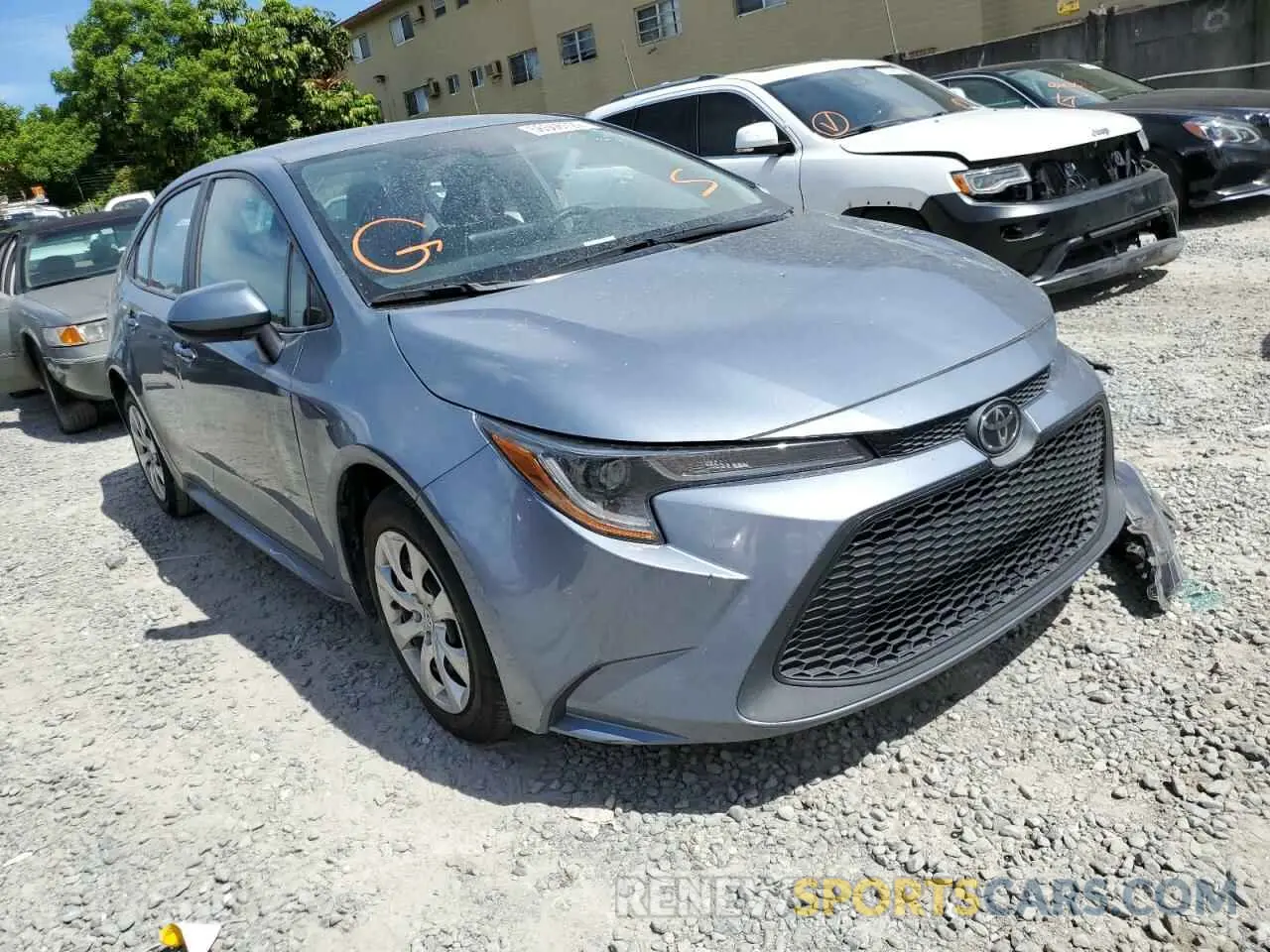 1 fotografías del automóvil dañado 5YFEPRAE8LP126620 TOYOTA COROLLA 2020
