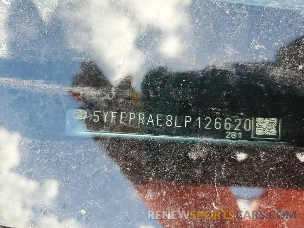 10 fotografías del automóvil dañado 5YFEPRAE8LP126620 TOYOTA COROLLA 2020