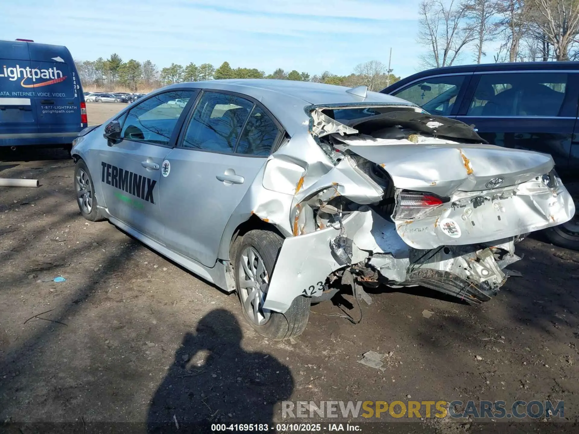 3 fotografías del automóvil dañado 5YFEPRAE9LP023156 TOYOTA COROLLA 2020