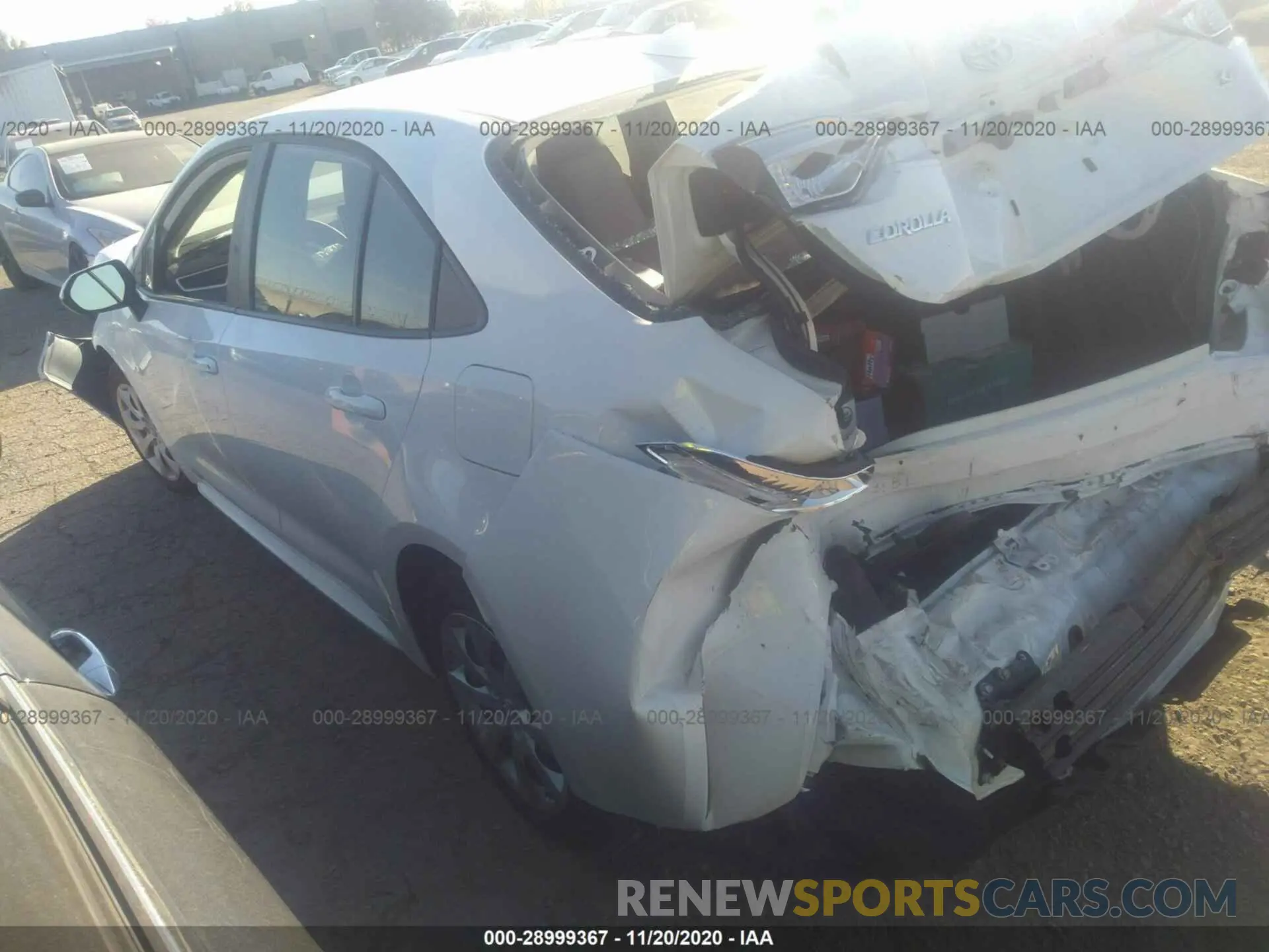 3 fotografías del automóvil dañado 5YFEPRAE9LP072471 TOYOTA COROLLA 2020