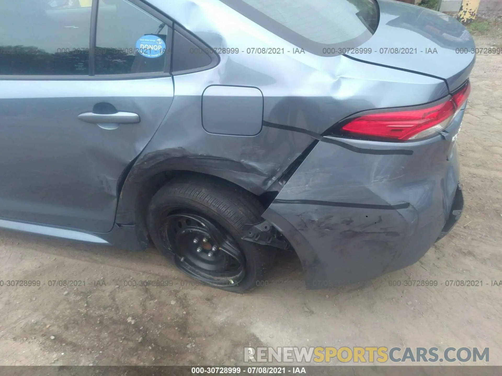 6 fotografías del automóvil dañado 5YFEPRAE9LP072602 TOYOTA COROLLA 2020