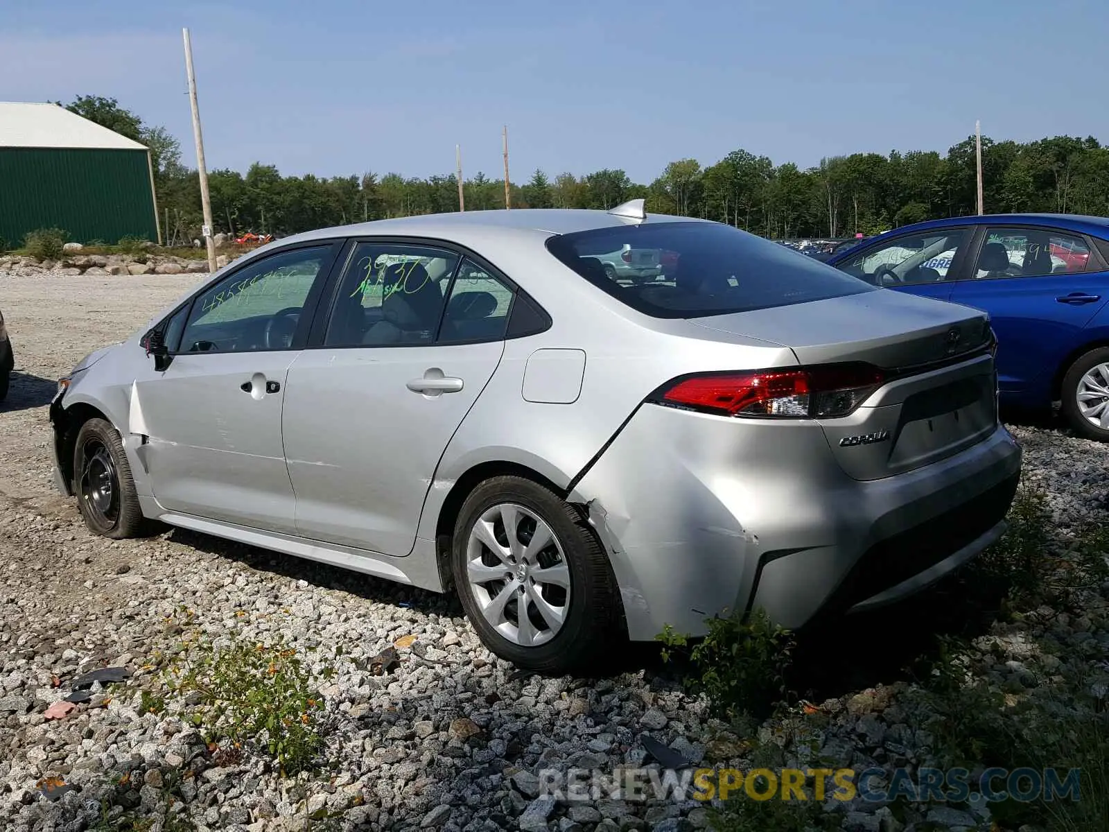3 fotografías del automóvil dañado 5YFEPRAE9LP090680 TOYOTA COROLLA 2020