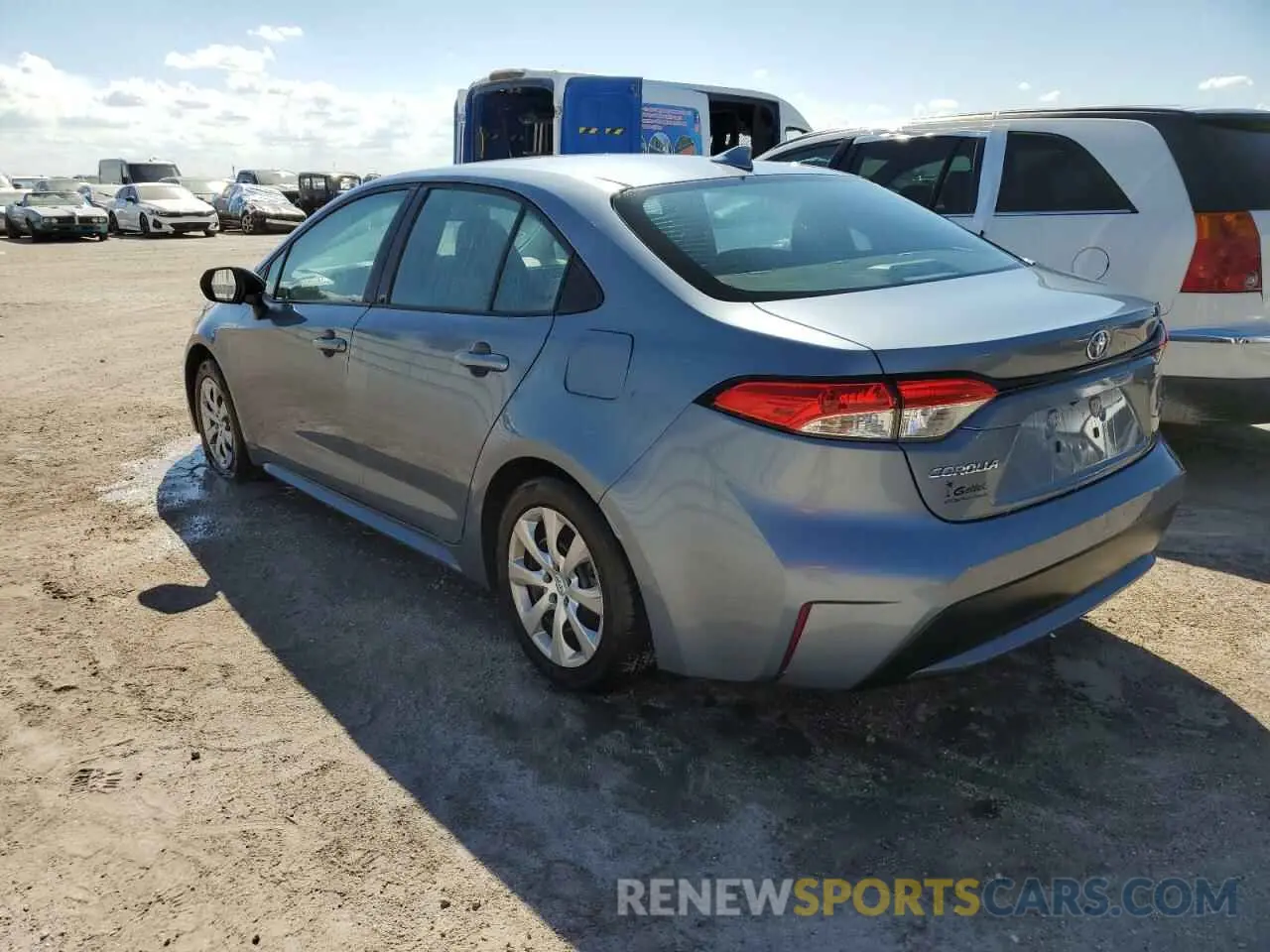 2 fotografías del automóvil dañado 5YFEPRAE9LP129428 TOYOTA COROLLA 2020