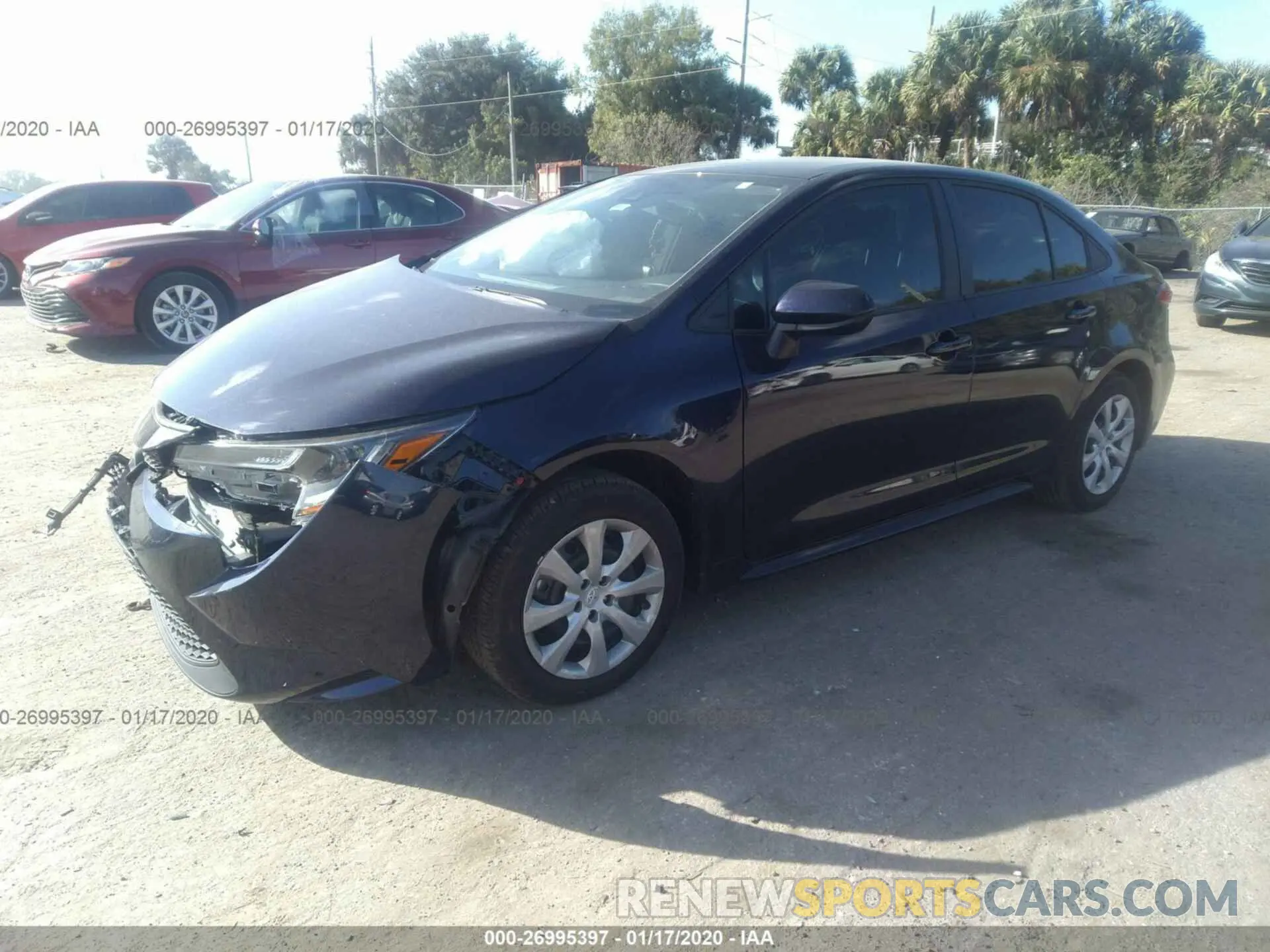 2 fotografías del automóvil dañado 5YFEPRAEXLP066839 TOYOTA COROLLA 2020