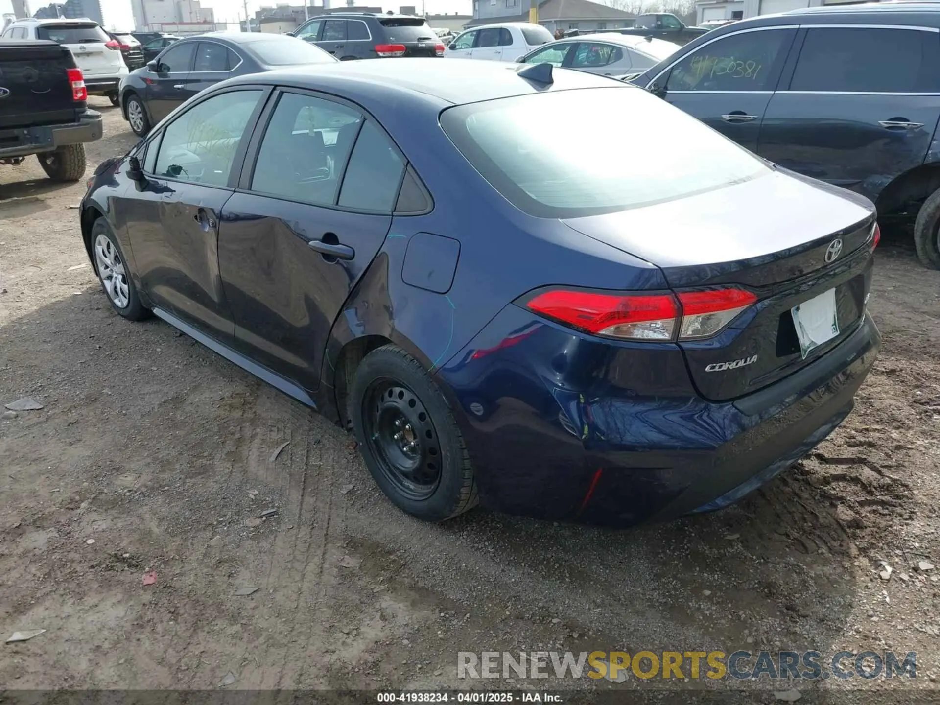 3 fotografías del automóvil dañado 5YFEPRAEXLP103873 TOYOTA COROLLA 2020