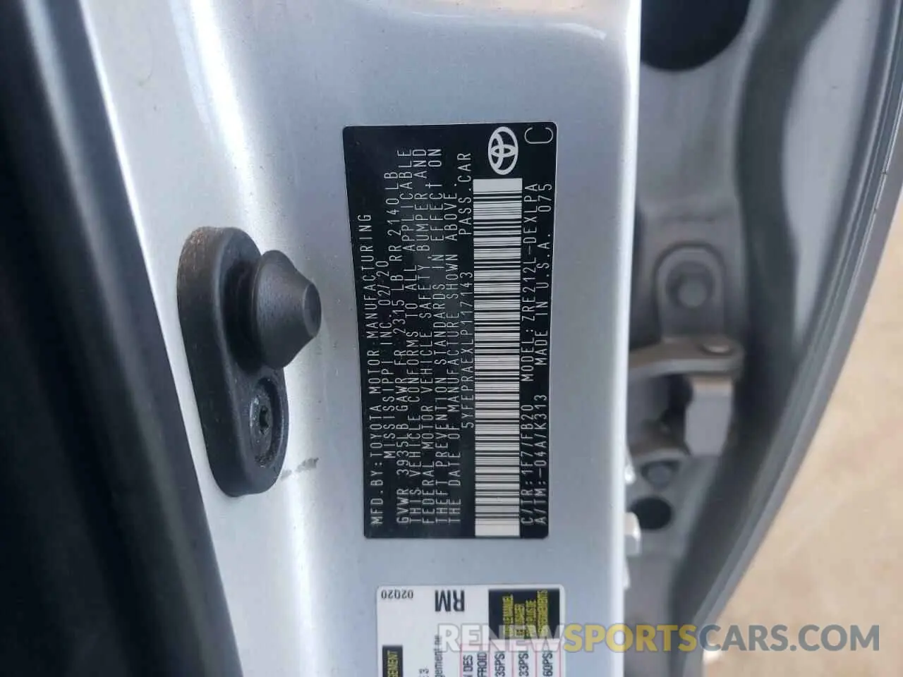 12 fotografías del automóvil dañado 5YFEPRAEXLP117143 TOYOTA COROLLA 2020
