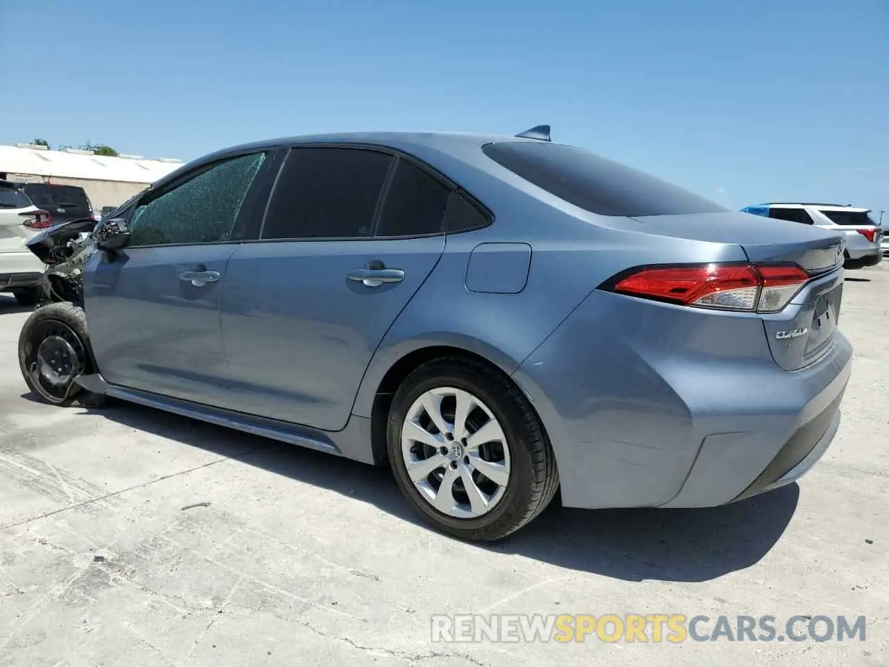 2 fotografías del automóvil dañado 5YFEPRAEXLP122410 TOYOTA COROLLA 2020