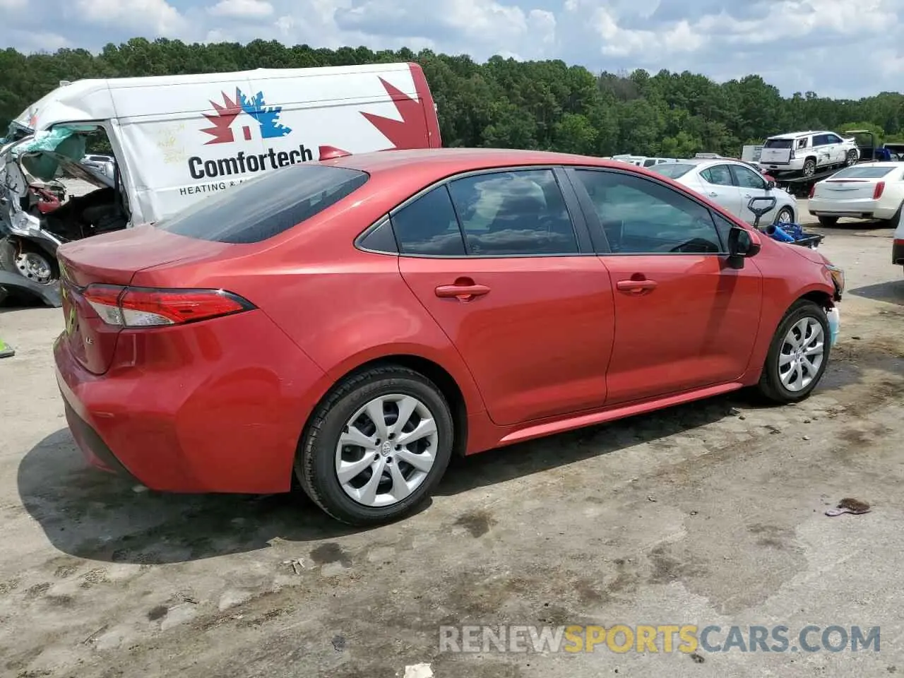 3 fotografías del automóvil dañado 5YFEPRAEXLP140275 TOYOTA COROLLA 2020