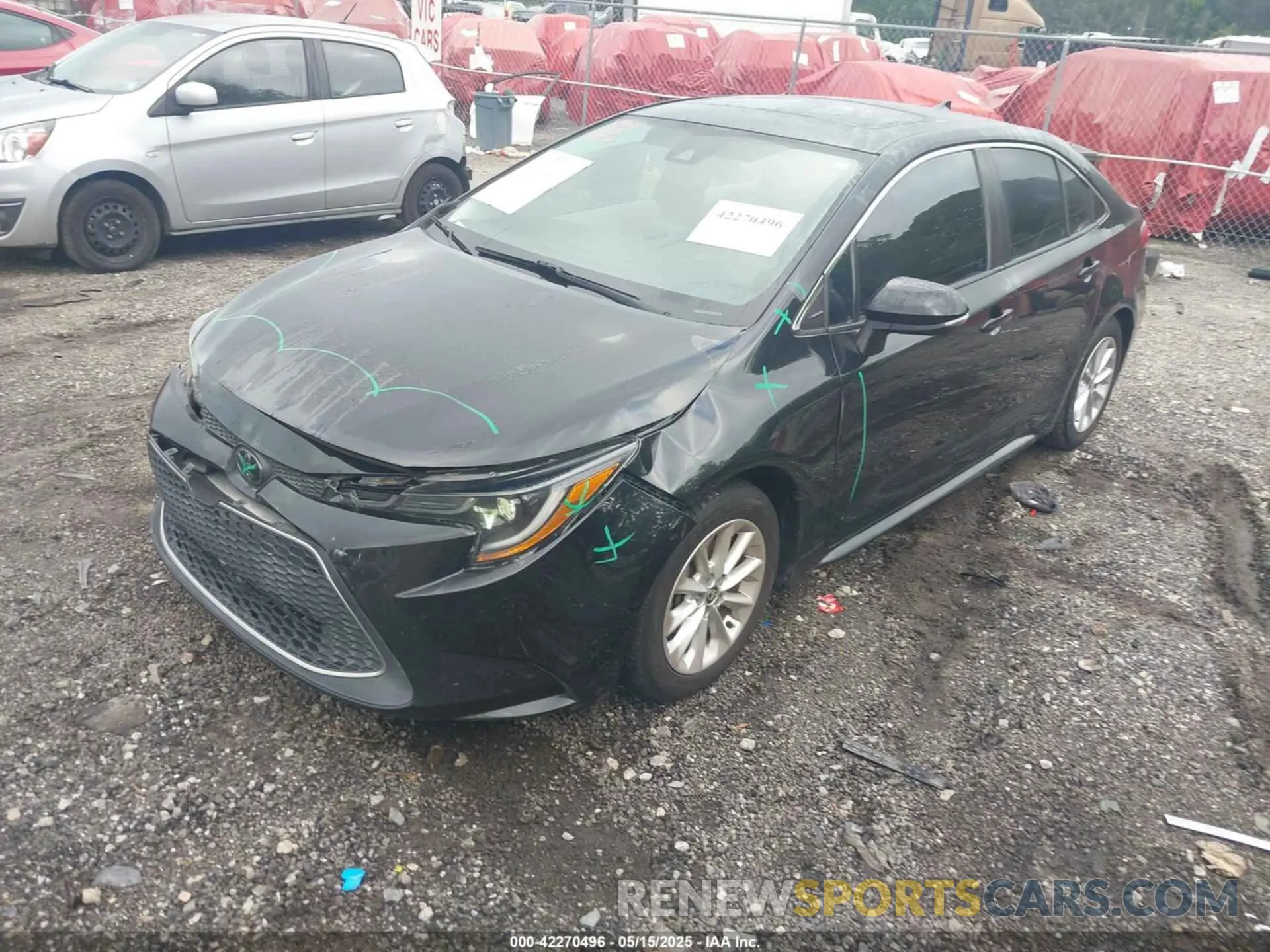 2 fotografías del automóvil dañado 5YFFPRAE6LP008358 TOYOTA COROLLA 2020