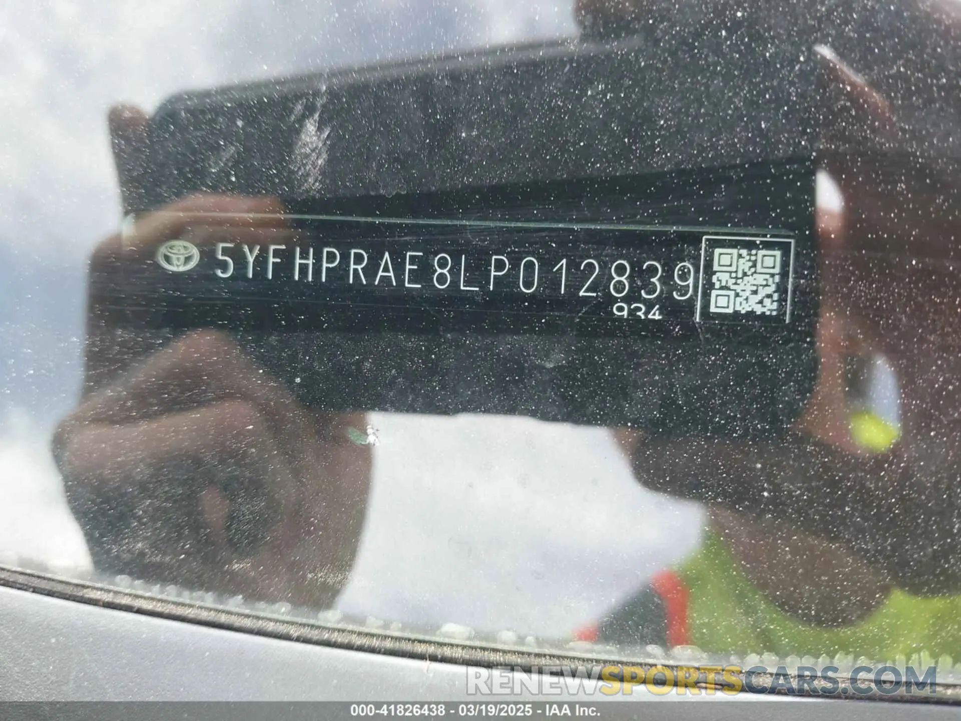 9 fotografías del automóvil dañado 5YFHPRAE8LP012839 TOYOTA COROLLA 2020