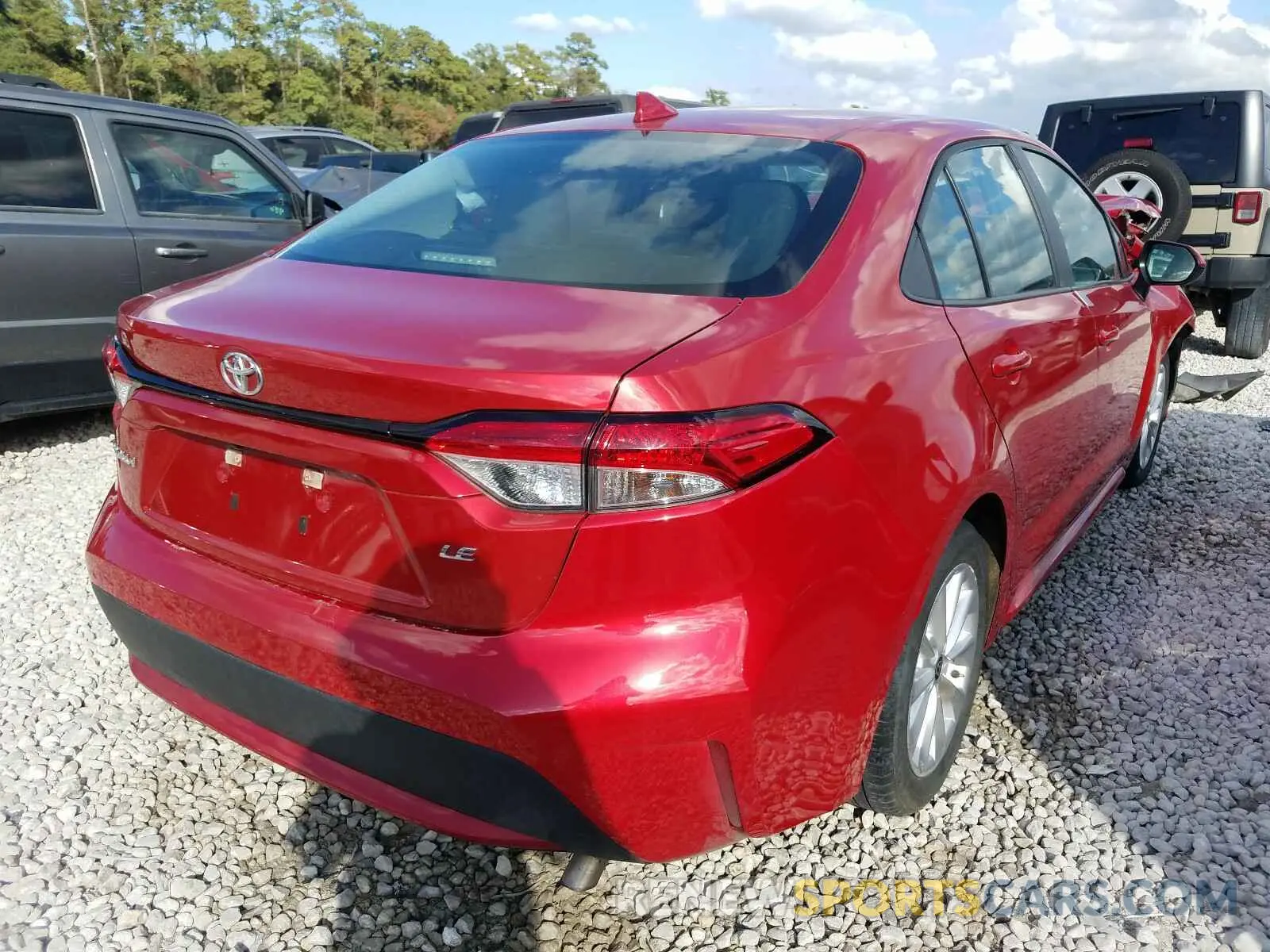 4 fotografías del automóvil dañado 5YFHPRAE8LP044190 TOYOTA COROLLA 2020