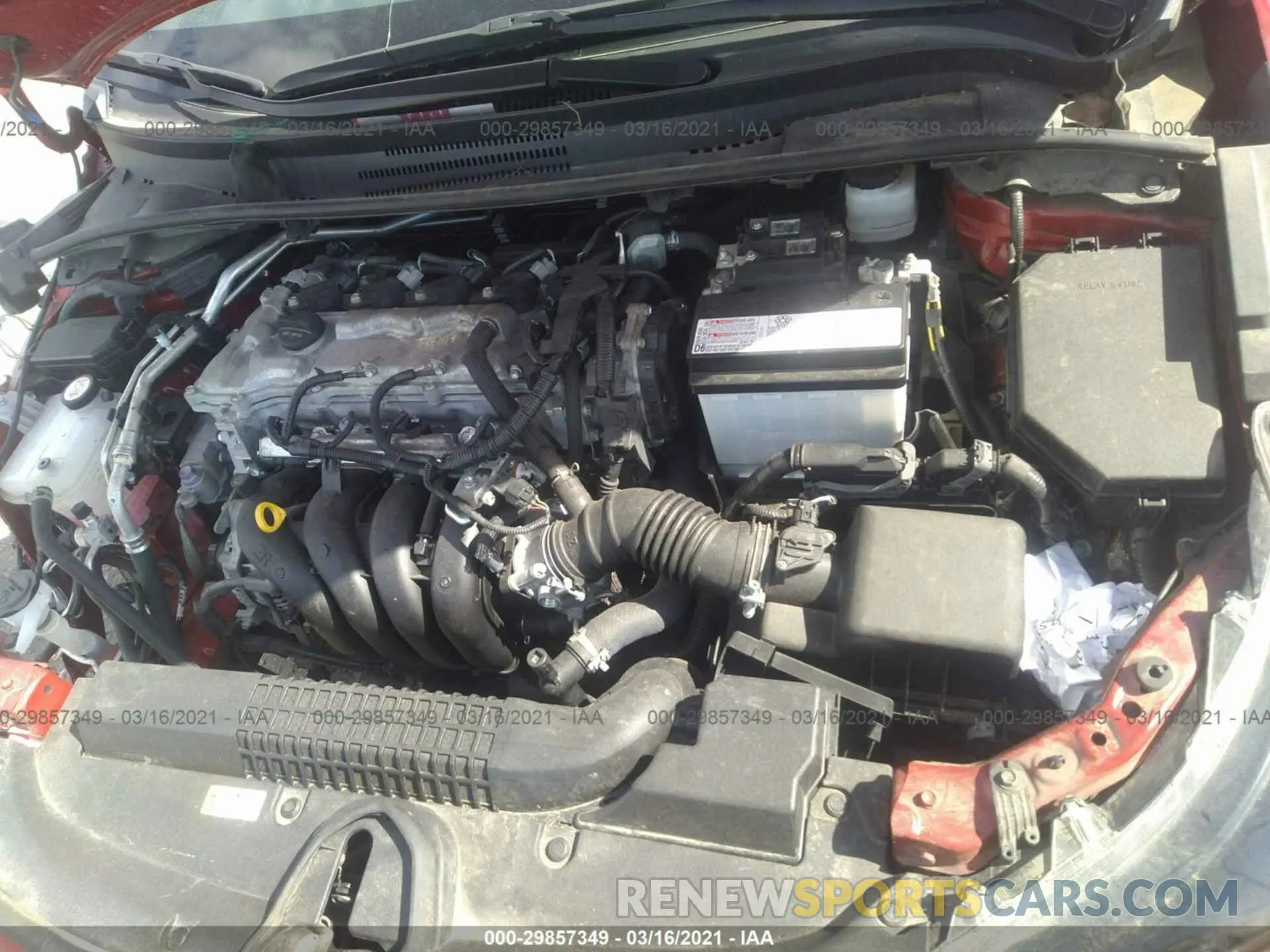 10 fotografías del automóvil dañado 5YFHPRAE8LP046246 TOYOTA COROLLA 2020