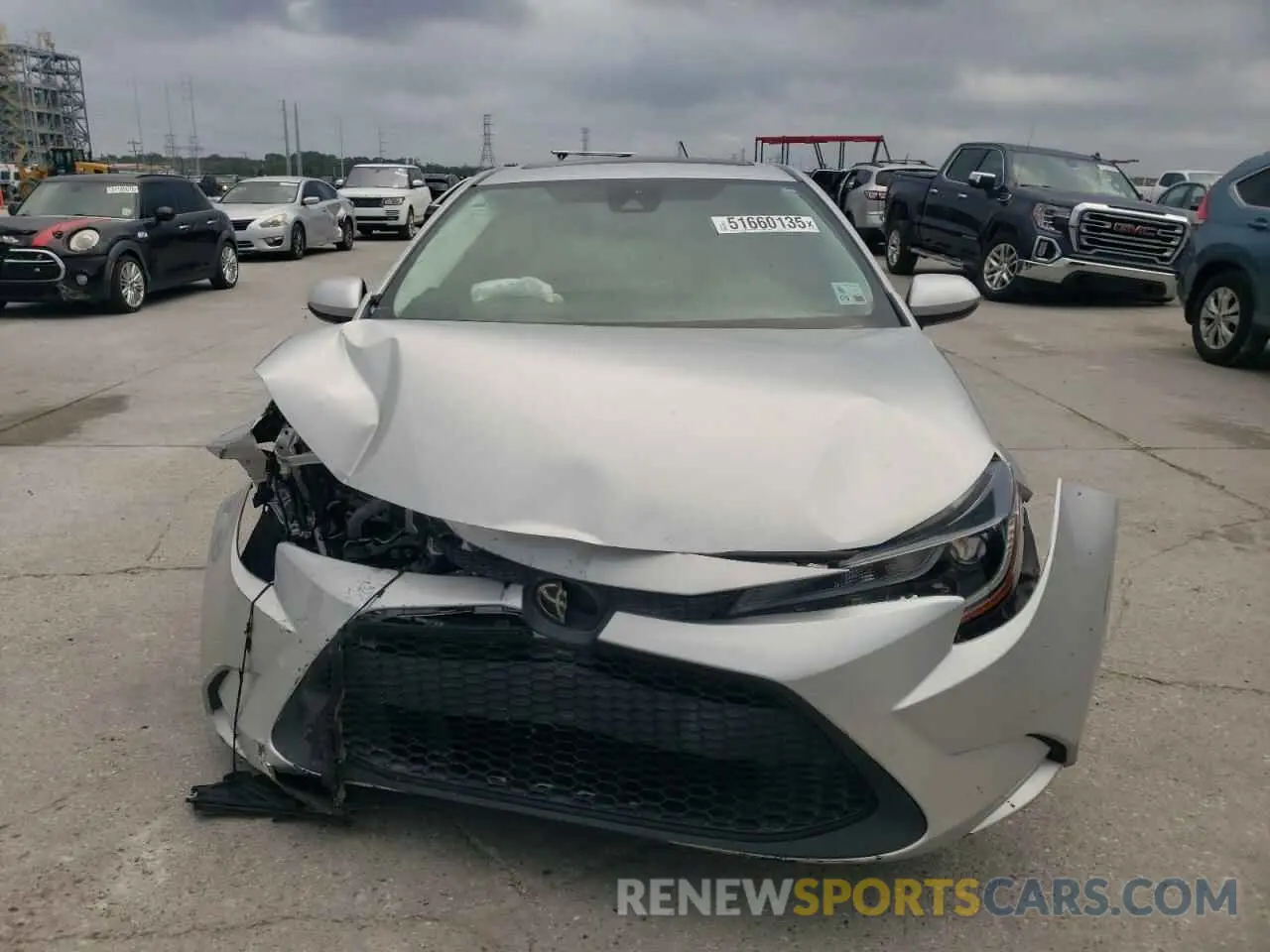 5 fotografías del automóvil dañado 5YFHPRAE9LP021808 TOYOTA COROLLA 2020