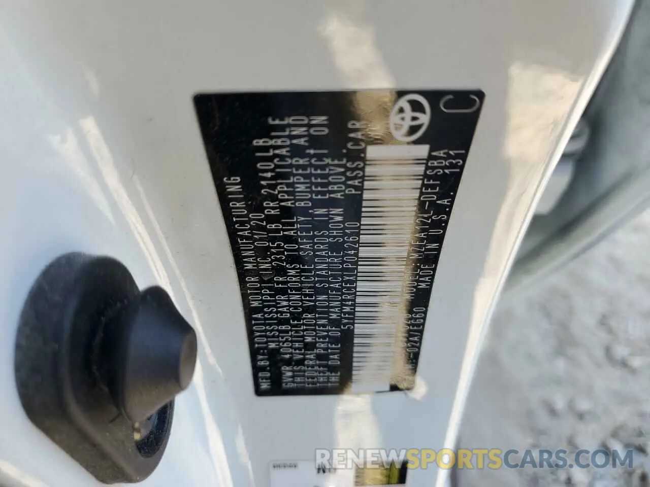 12 fotografías del automóvil dañado 5YFM4RCEXLP042610 TOYOTA COROLLA 2020
