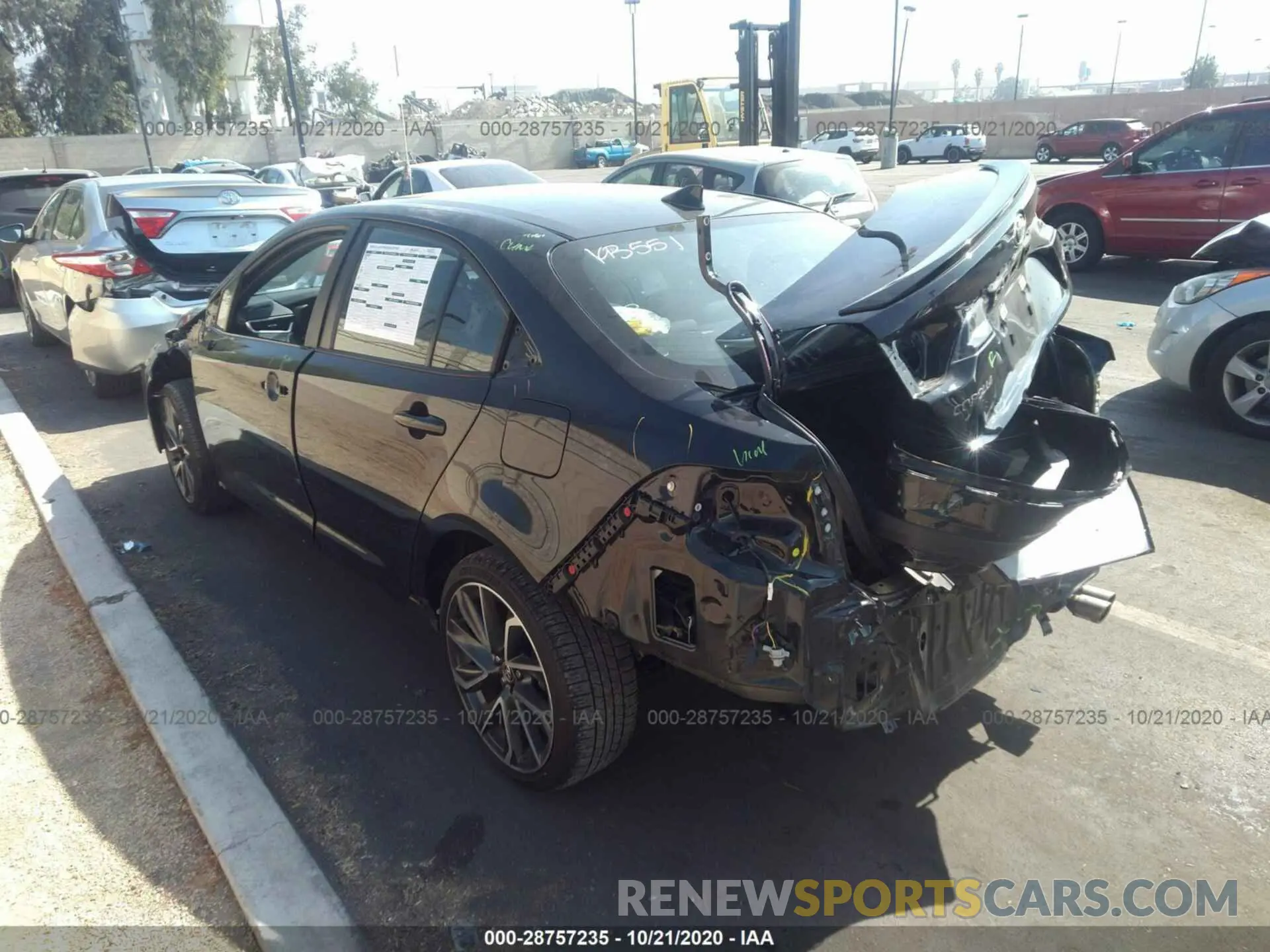 3 fotografías del automóvil dañado 5YFP4RCE1LP035591 TOYOTA COROLLA 2020
