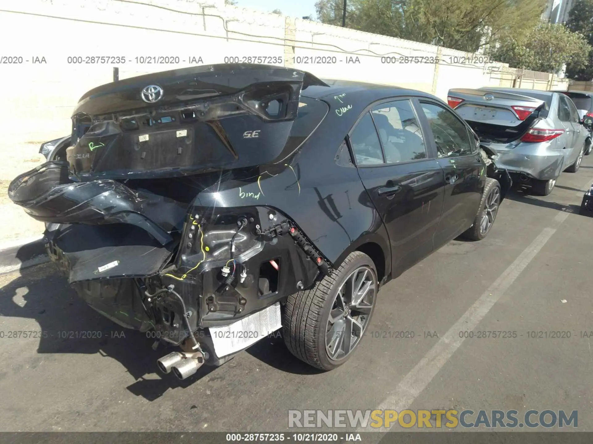 4 fotografías del automóvil dañado 5YFP4RCE1LP035591 TOYOTA COROLLA 2020