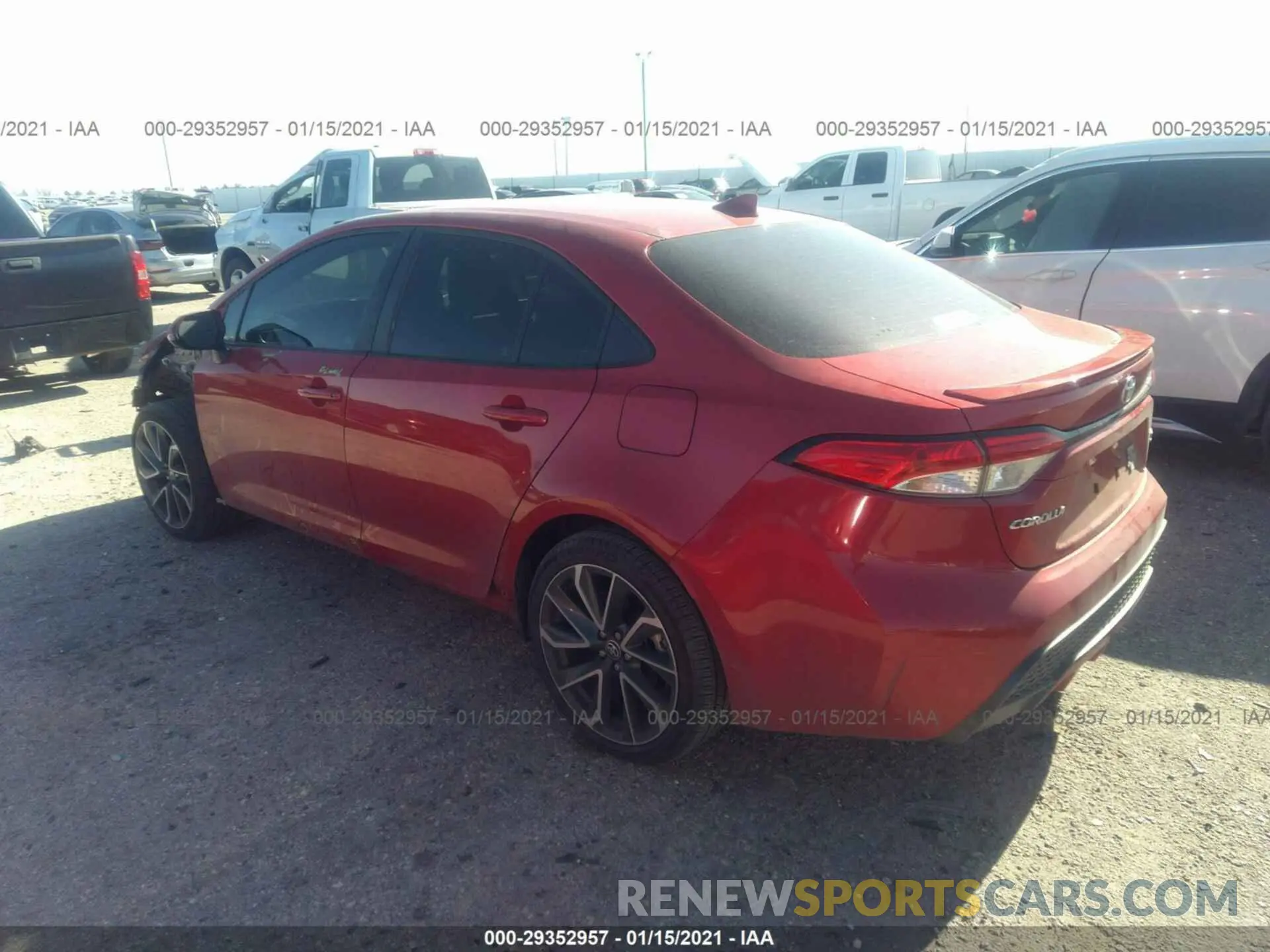 3 fotografías del automóvil dañado 5YFS4RCE1LP015237 TOYOTA COROLLA 2020