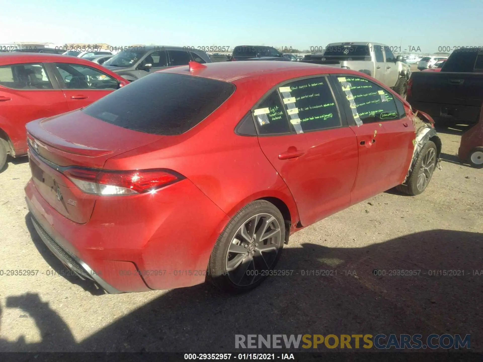 4 fotografías del automóvil dañado 5YFS4RCE1LP015237 TOYOTA COROLLA 2020