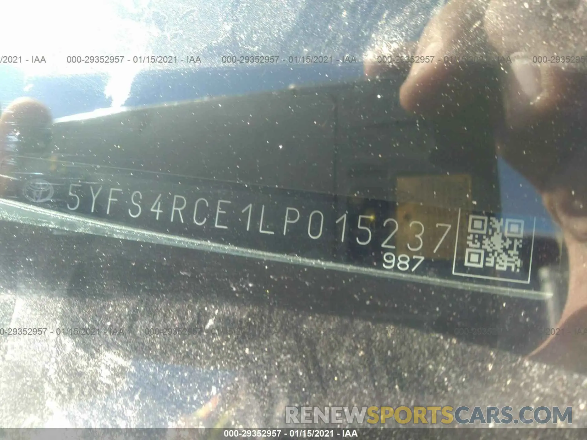 9 fotografías del automóvil dañado 5YFS4RCE1LP015237 TOYOTA COROLLA 2020