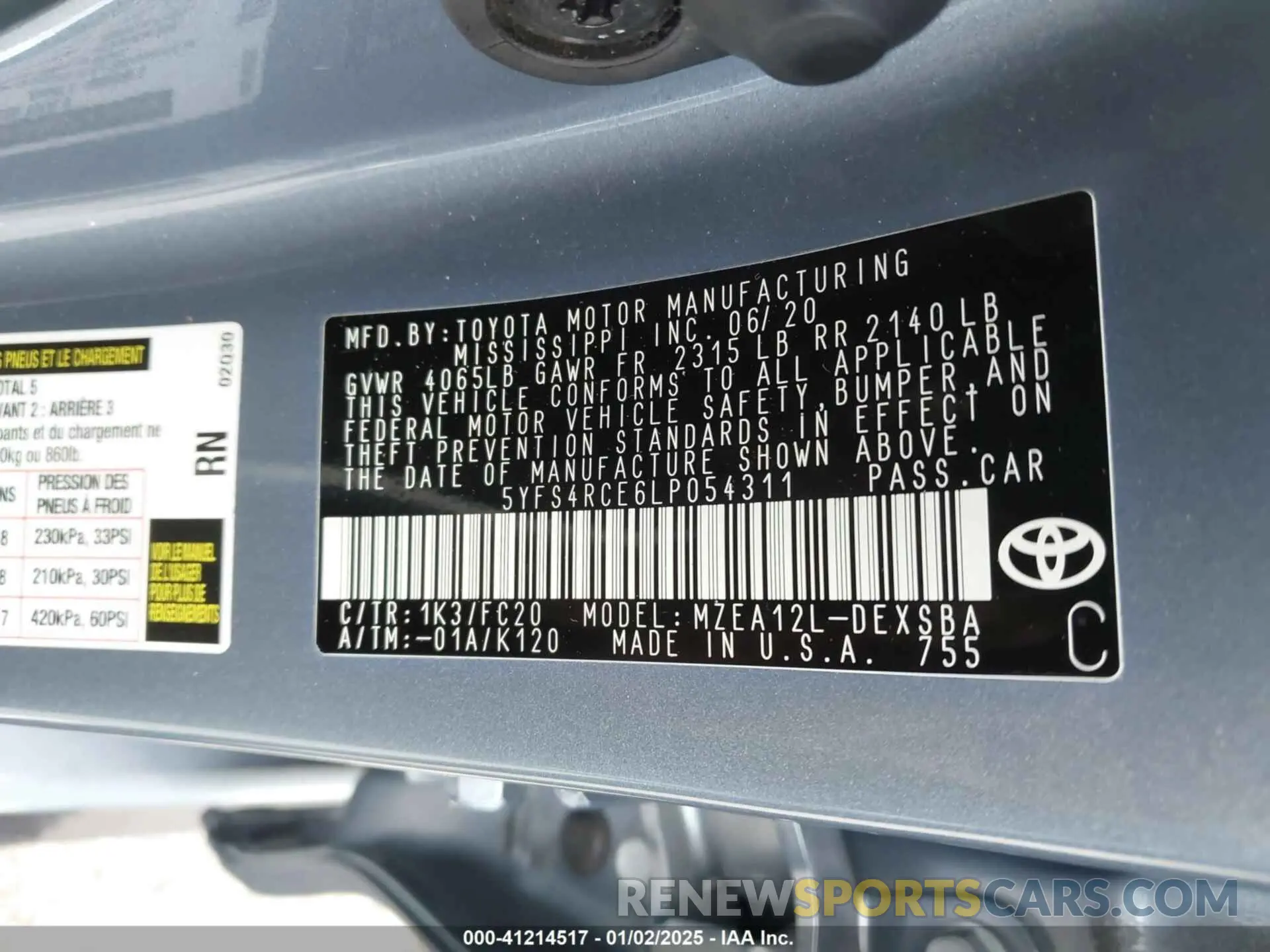 9 fotografías del automóvil dañado 5YFS4RCE6LP054311 TOYOTA COROLLA 2020