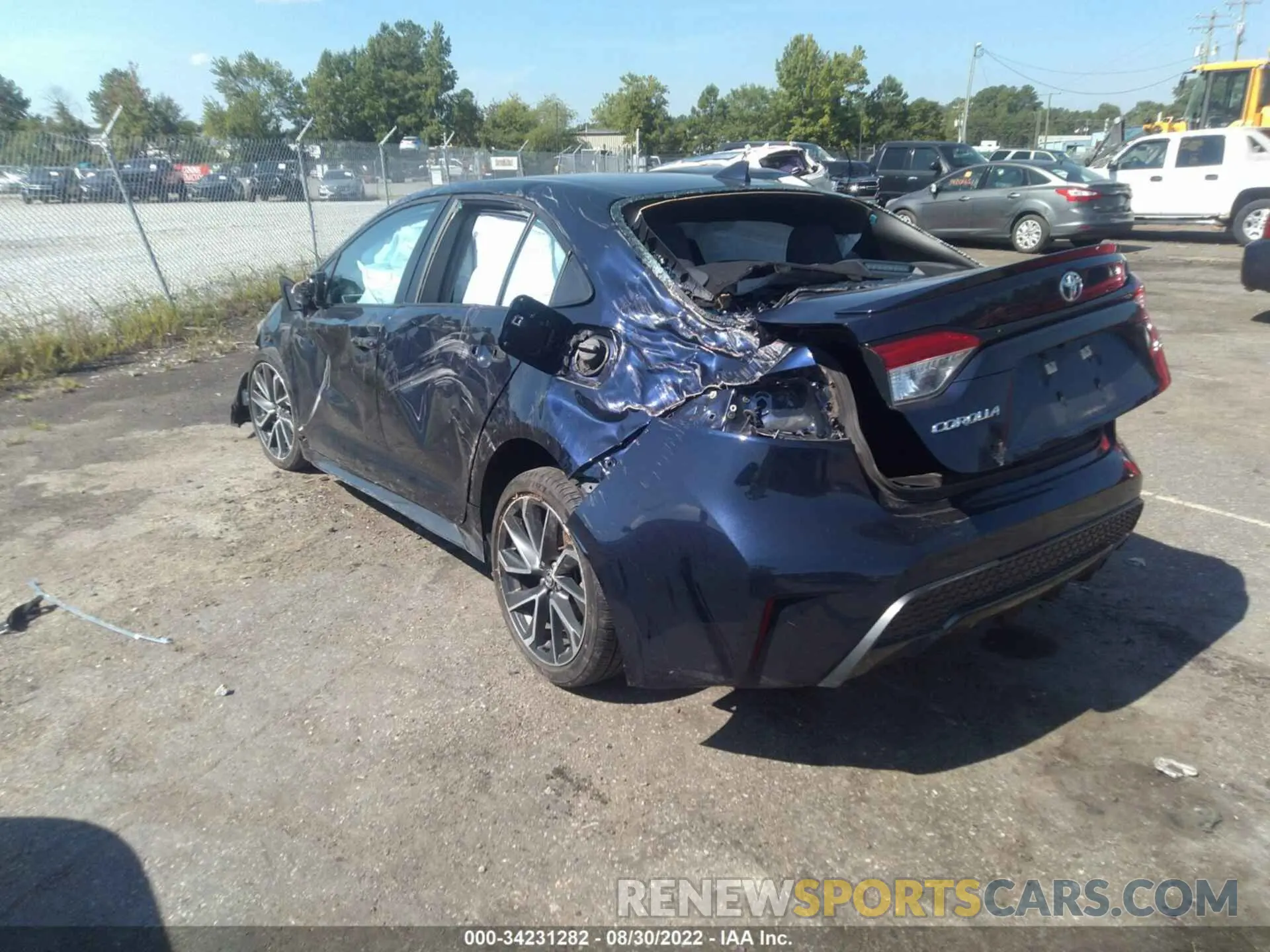 3 fotografías del automóvil dañado 5YFS4RCEXLP029489 TOYOTA COROLLA 2020