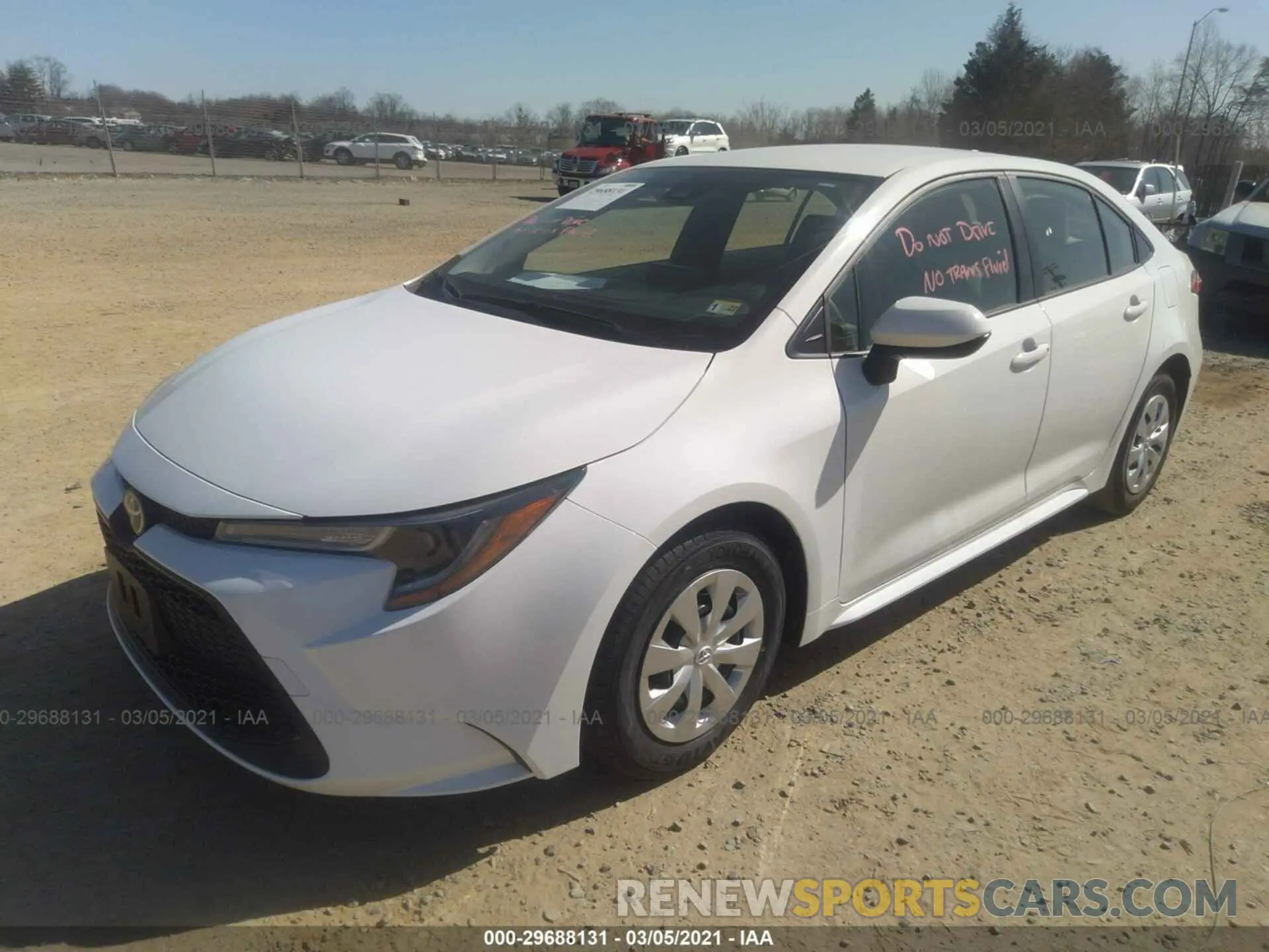 2 fotografías del automóvil dañado JTDDPRAE0LJ082600 TOYOTA COROLLA 2020