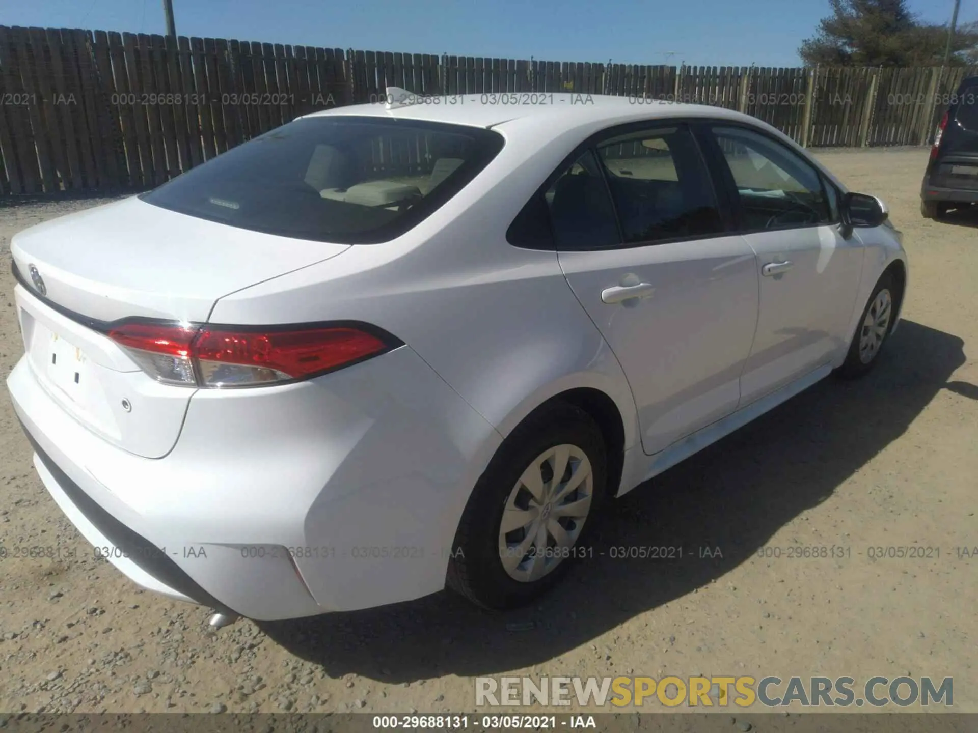 4 fotografías del automóvil dañado JTDDPRAE0LJ082600 TOYOTA COROLLA 2020