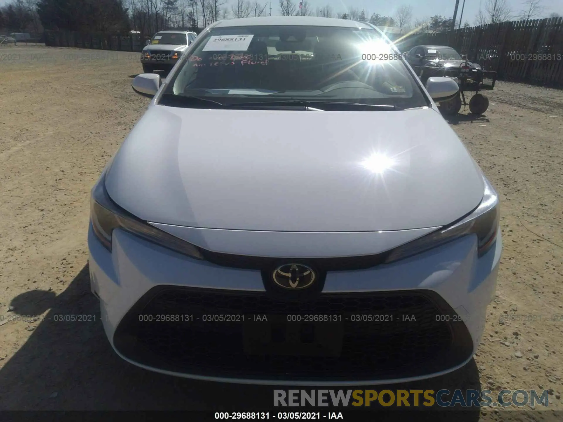6 fotografías del automóvil dañado JTDDPRAE0LJ082600 TOYOTA COROLLA 2020