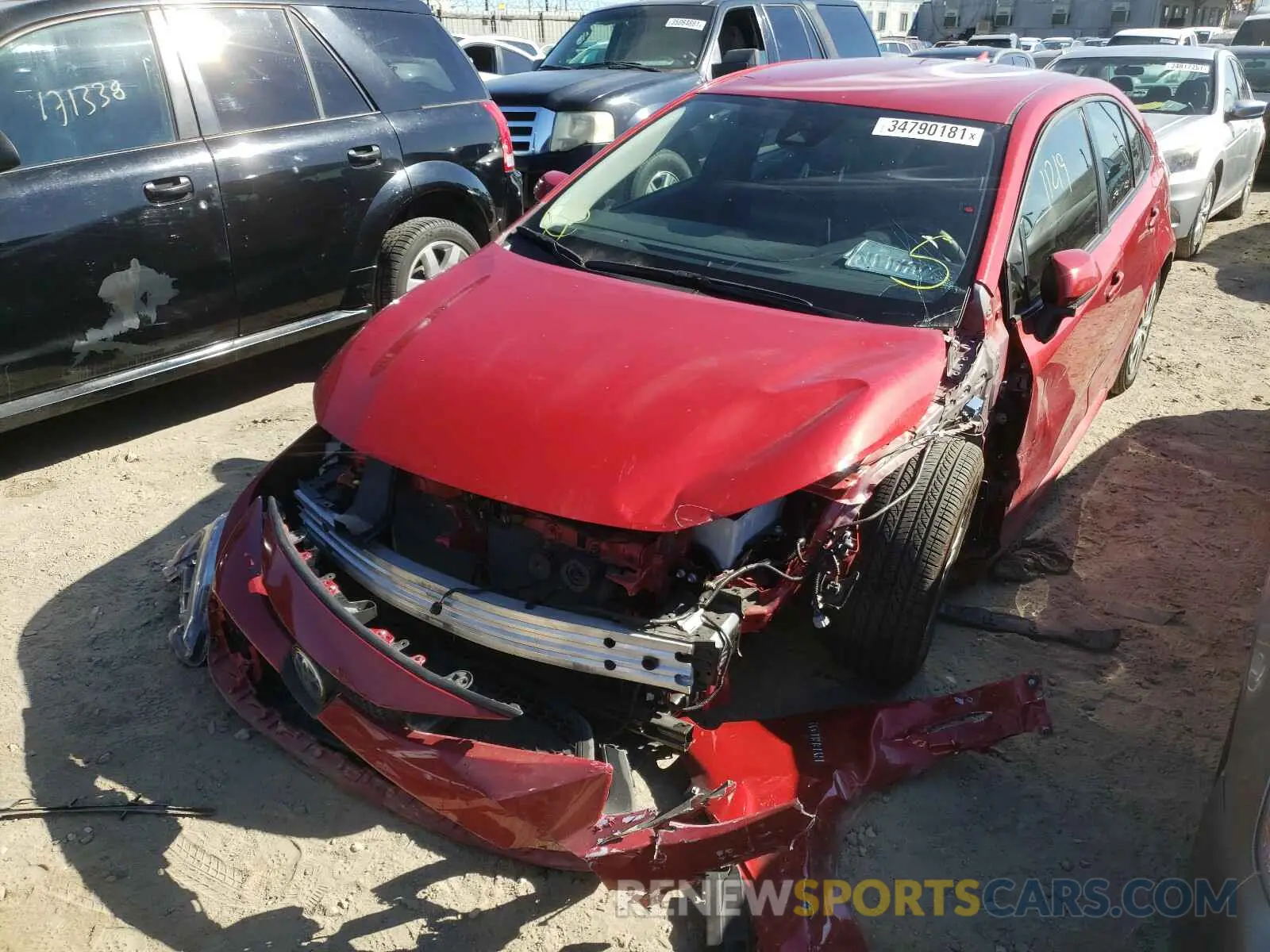 2 fotografías del automóvil dañado JTDEBRBE1LJ025355 TOYOTA COROLLA 2020