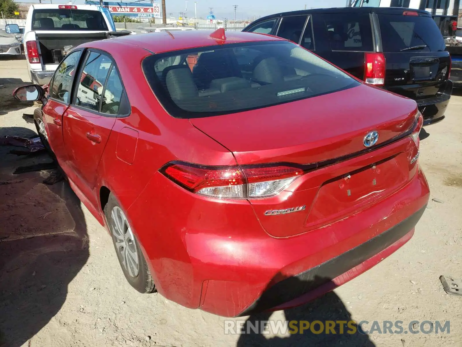 3 fotografías del automóvil dañado JTDEBRBE1LJ025355 TOYOTA COROLLA 2020