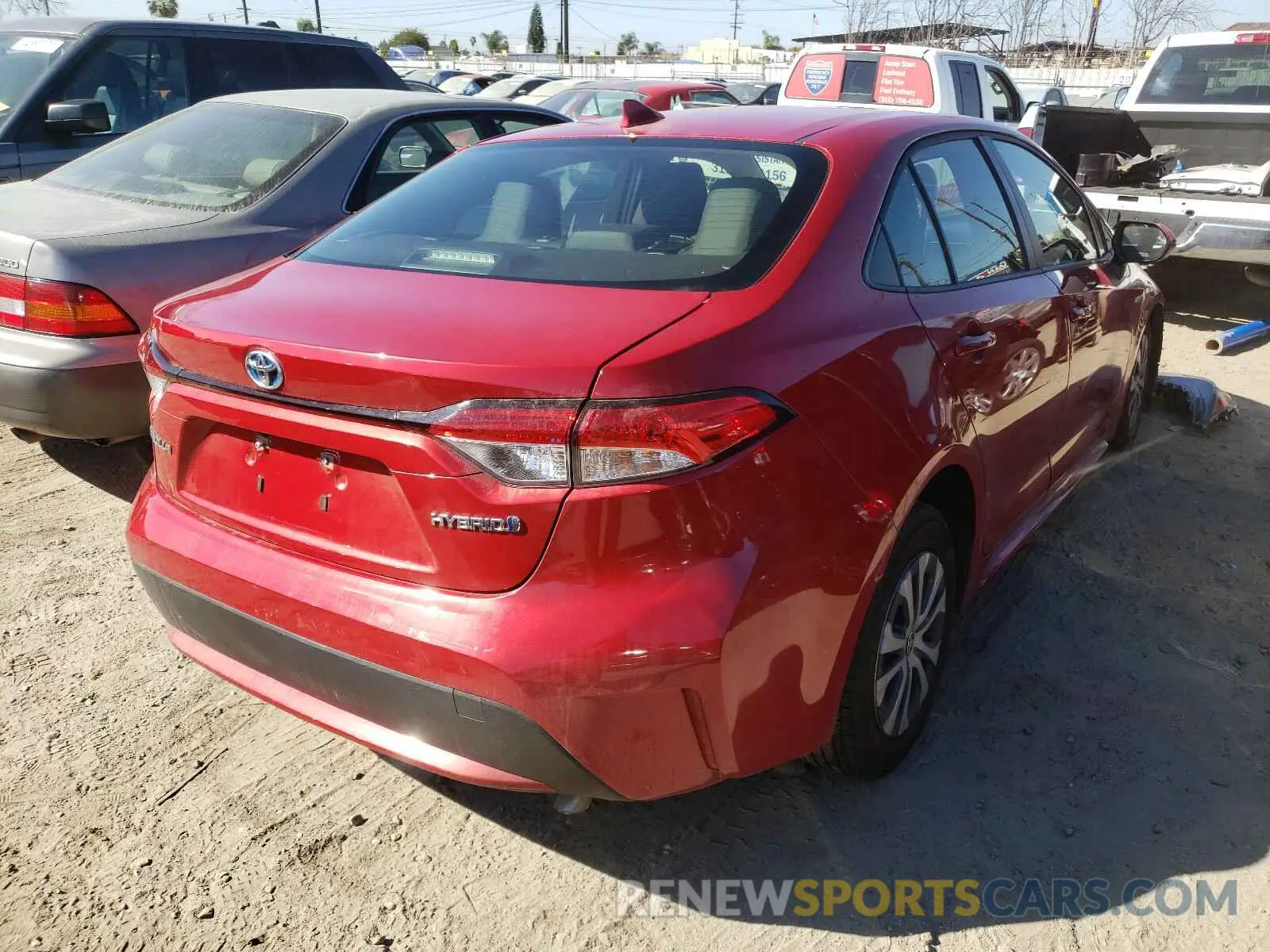 4 fotografías del automóvil dañado JTDEBRBE1LJ025355 TOYOTA COROLLA 2020