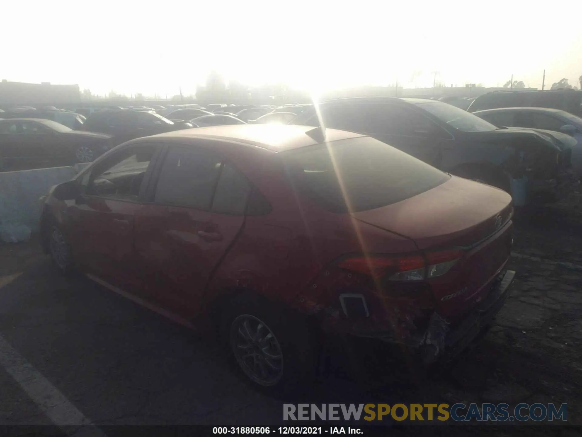 3 fotografías del automóvil dañado JTDEBRBE4LJ028802 TOYOTA COROLLA 2020
