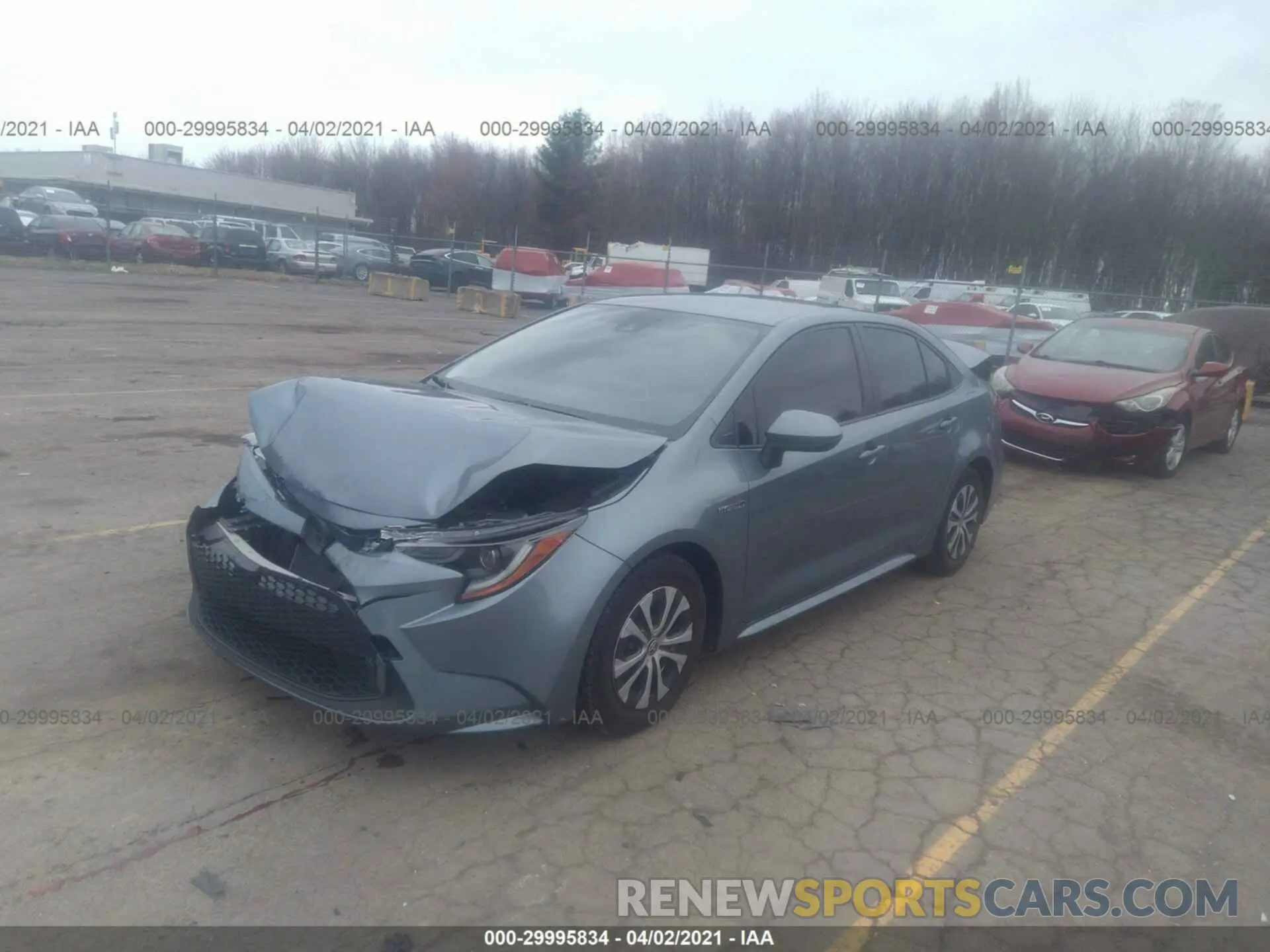 2 fotografías del automóvil dañado JTDEBRBE5LJ002340 TOYOTA COROLLA 2020