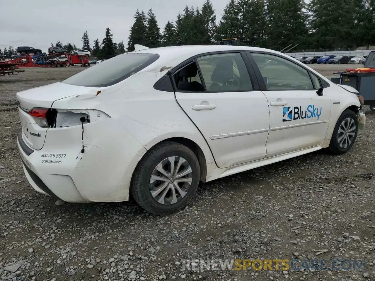 3 fotografías del automóvil dañado JTDEBRBE5LJ025424 TOYOTA COROLLA 2020