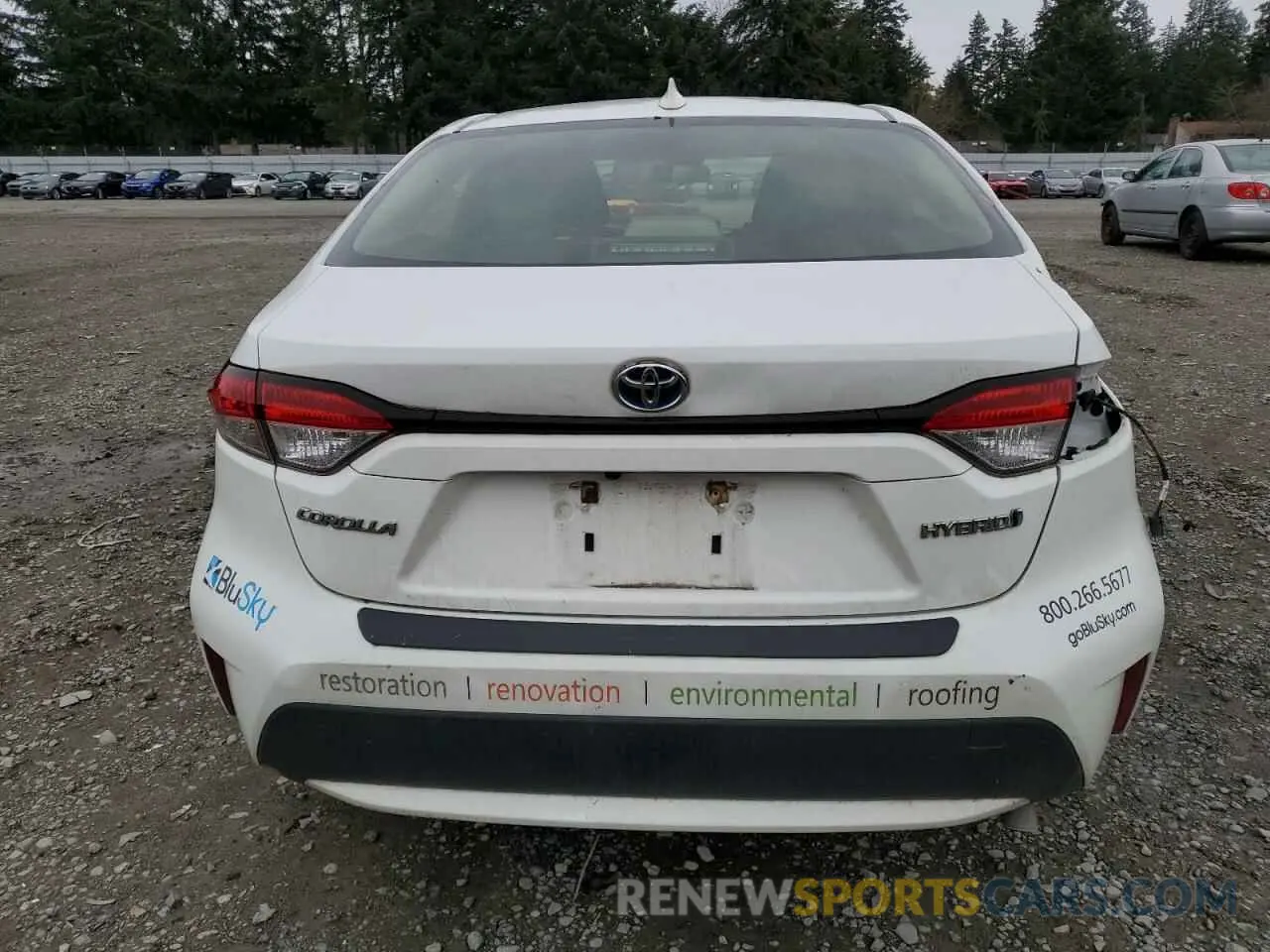 6 fotografías del automóvil dañado JTDEBRBE5LJ025424 TOYOTA COROLLA 2020