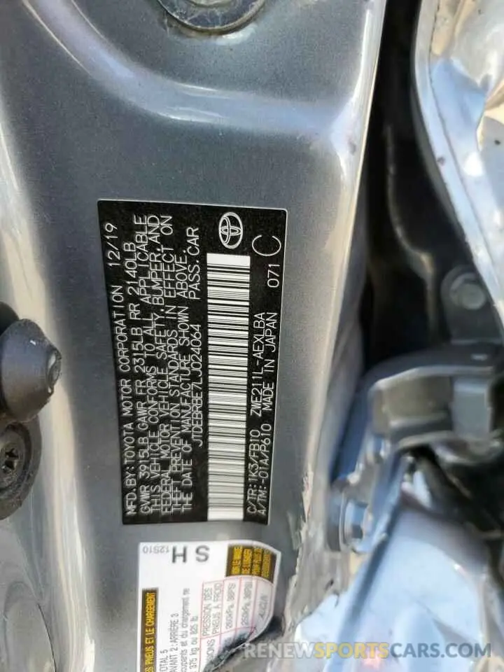12 fotografías del automóvil dañado JTDEBRBE7LJ024064 TOYOTA COROLLA 2020