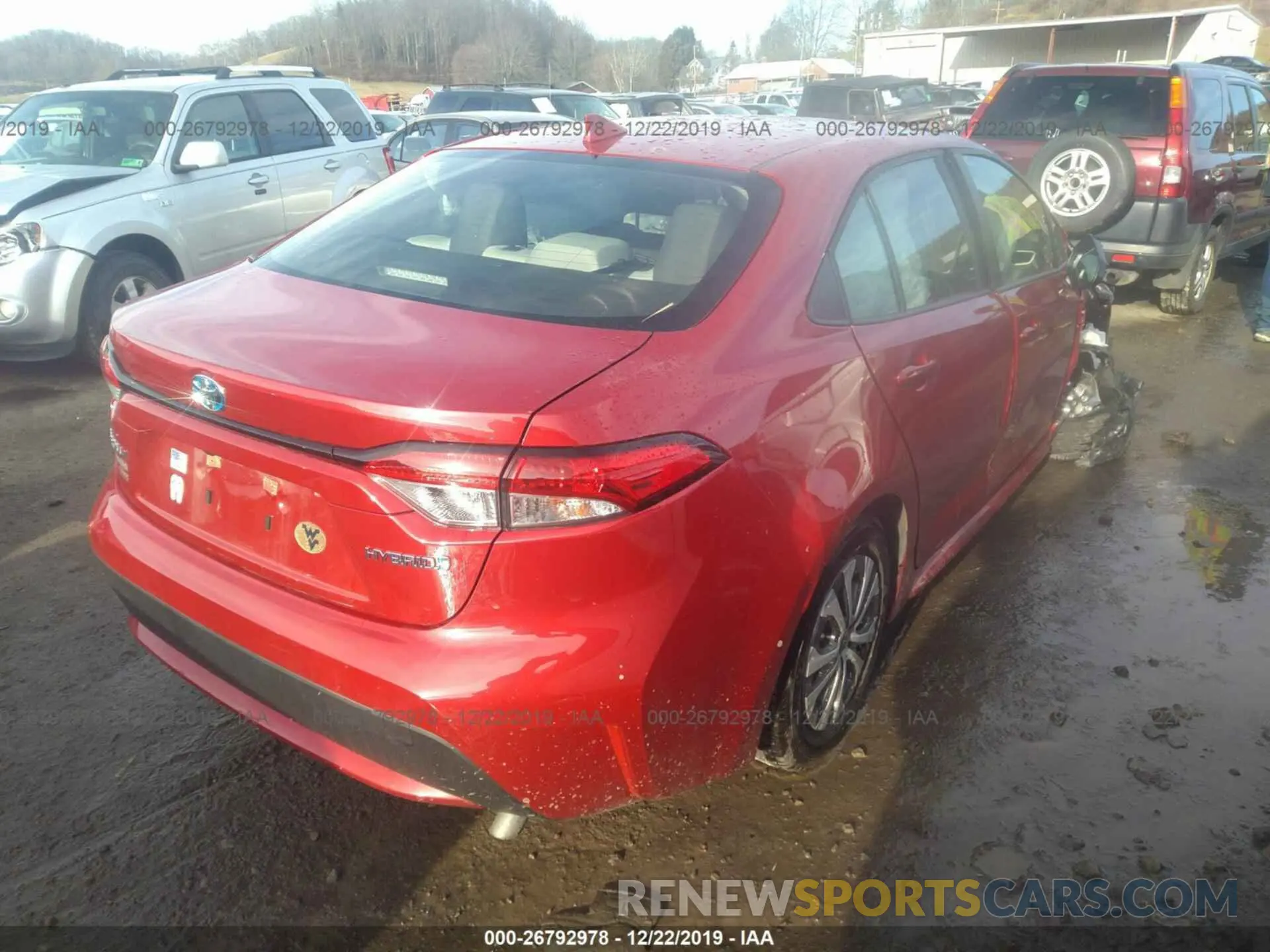 4 fotografías del automóvil dañado JTDEBRBE8LJ002168 TOYOTA COROLLA 2020