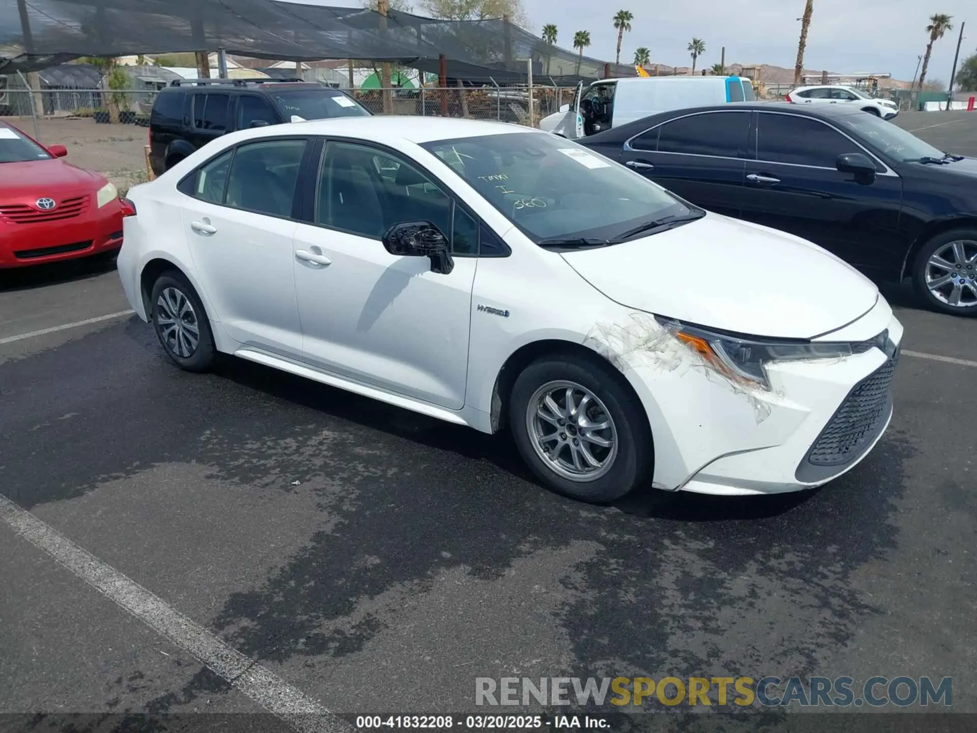 1 fotografías del automóvil dañado JTDEBRBE9LJ000655 TOYOTA COROLLA 2020
