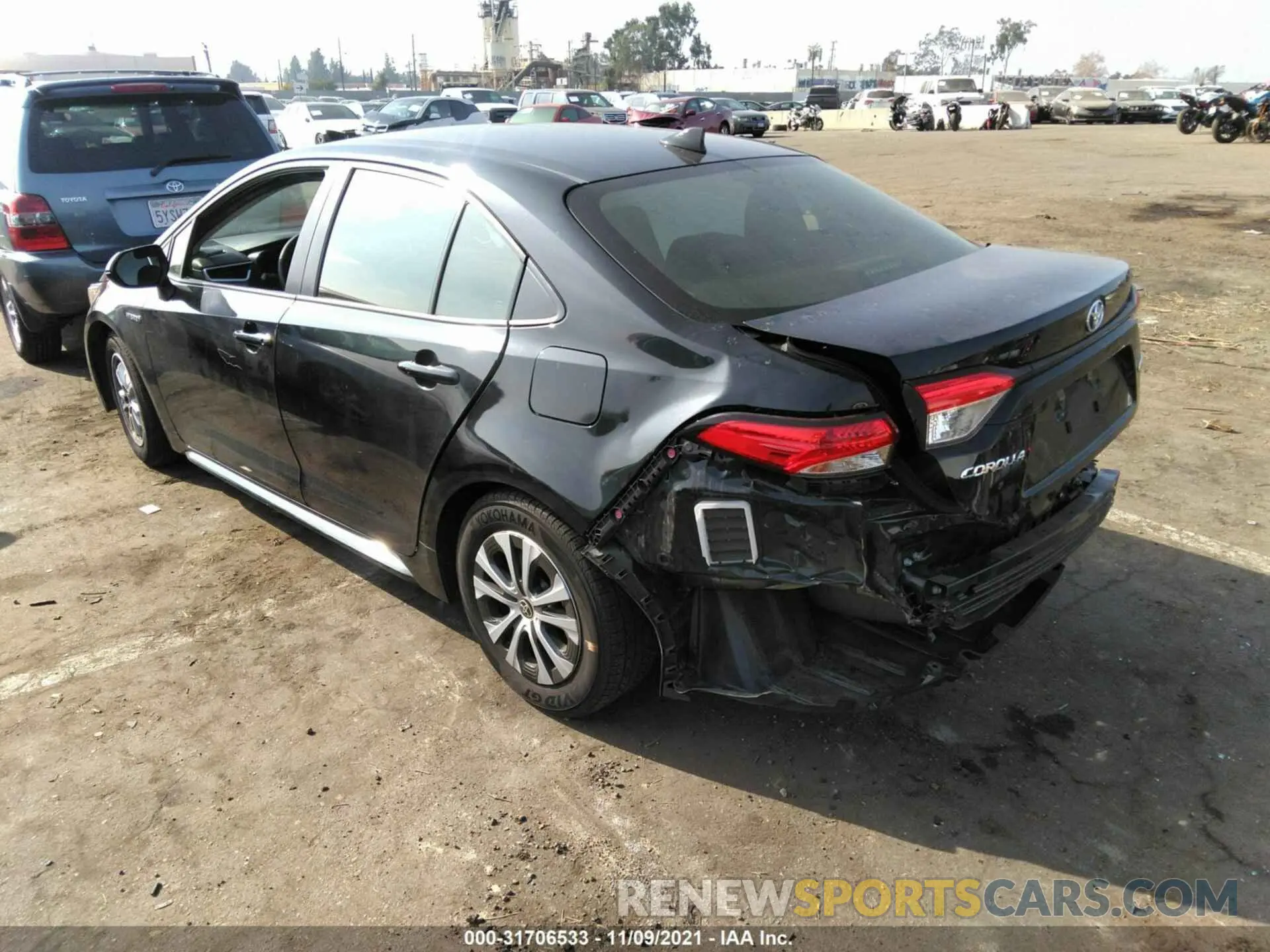 3 fotografías del automóvil dañado JTDEBRBE9LJ023594 TOYOTA COROLLA 2020
